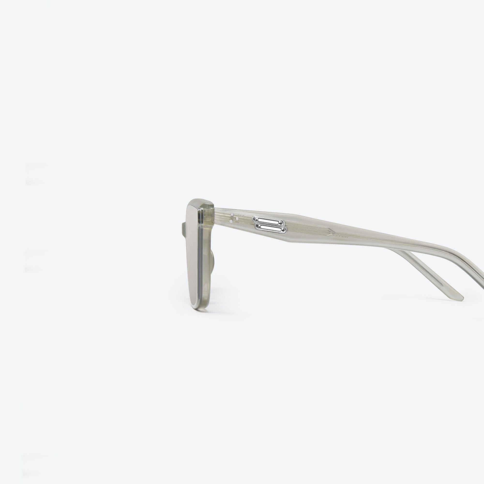 A detailed left view of Gentle Monster Tote GC10 Gray Acetate framed Square sunglasses.