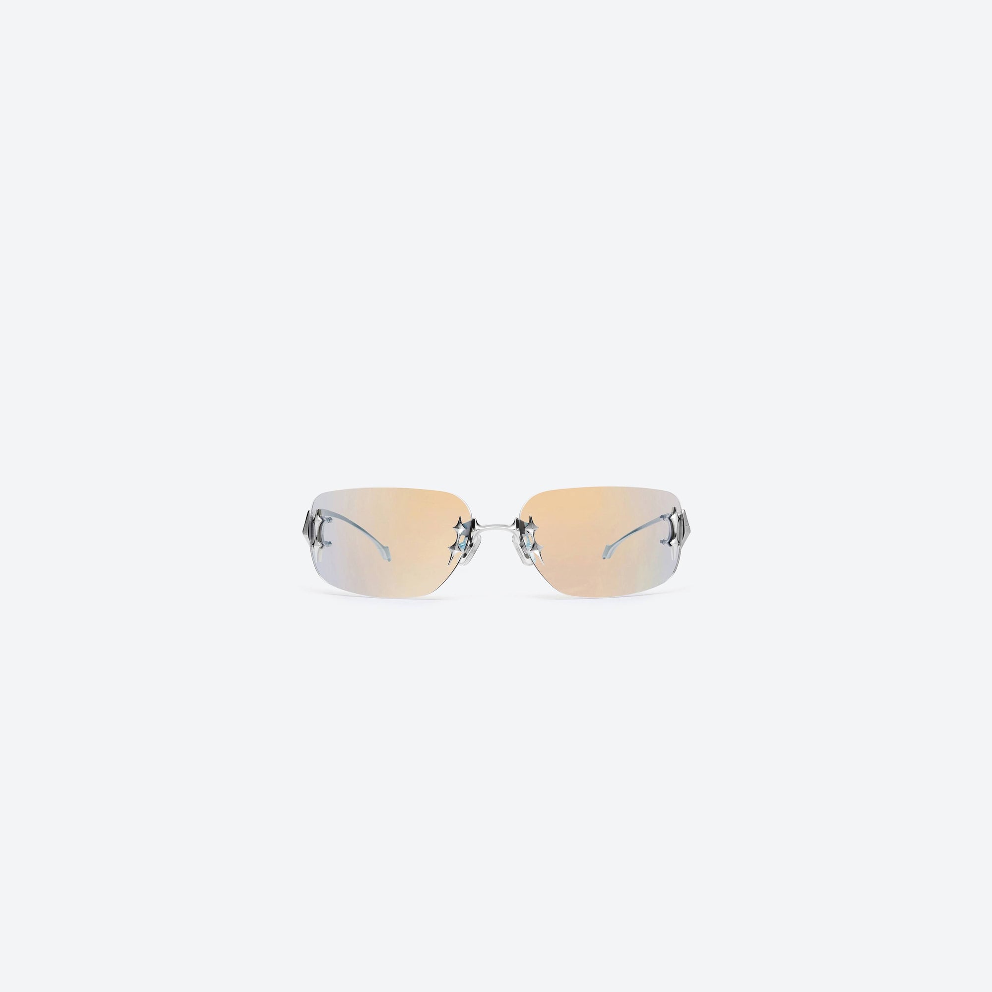 A front view of Gentle Monster Ttl 02 Silver Metal framed Square sunglasses.
