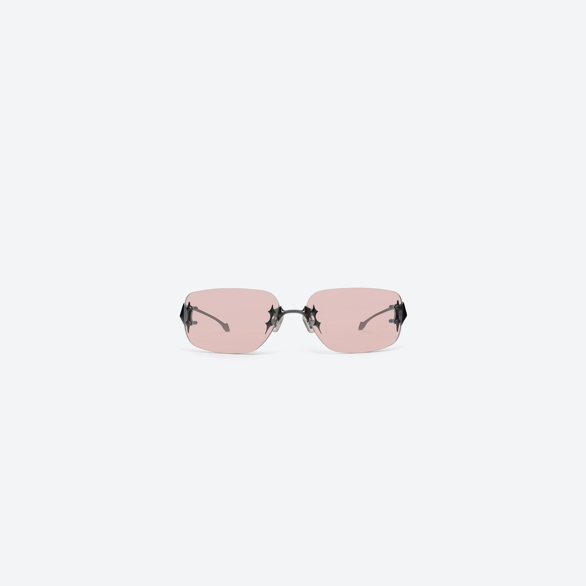 A front view of Gentle Monster Ttl 01 Black Metal framed Square sunglasses.