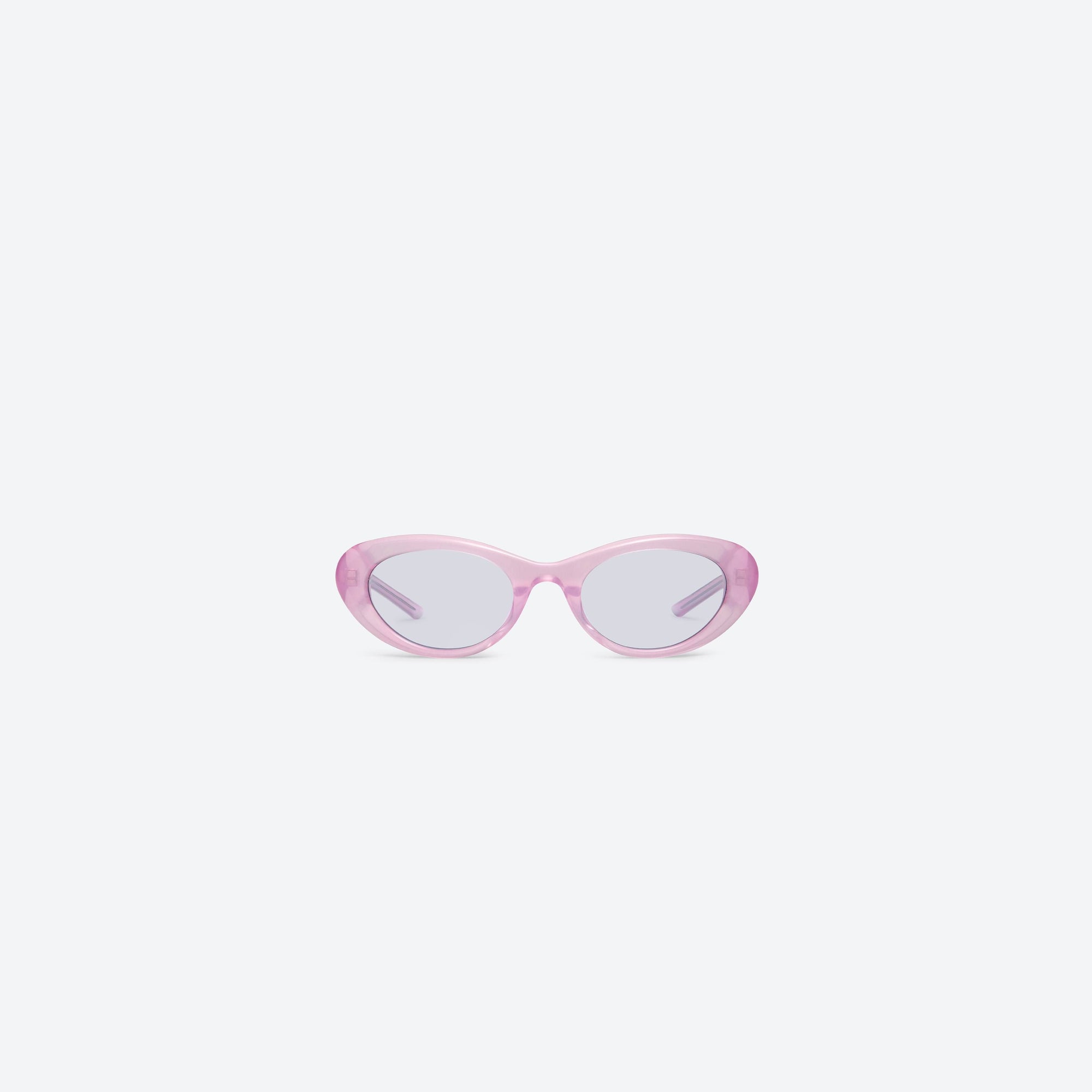 A front view of Gentle Monster Umber PC9 Pink Acetate framed Oval sunglasses.