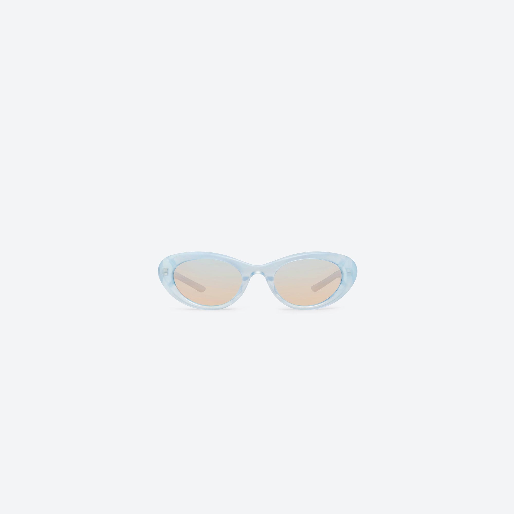 A front view of Gentle Monster Umber BLC7 Blue Acetate framed Oval sunglasses.