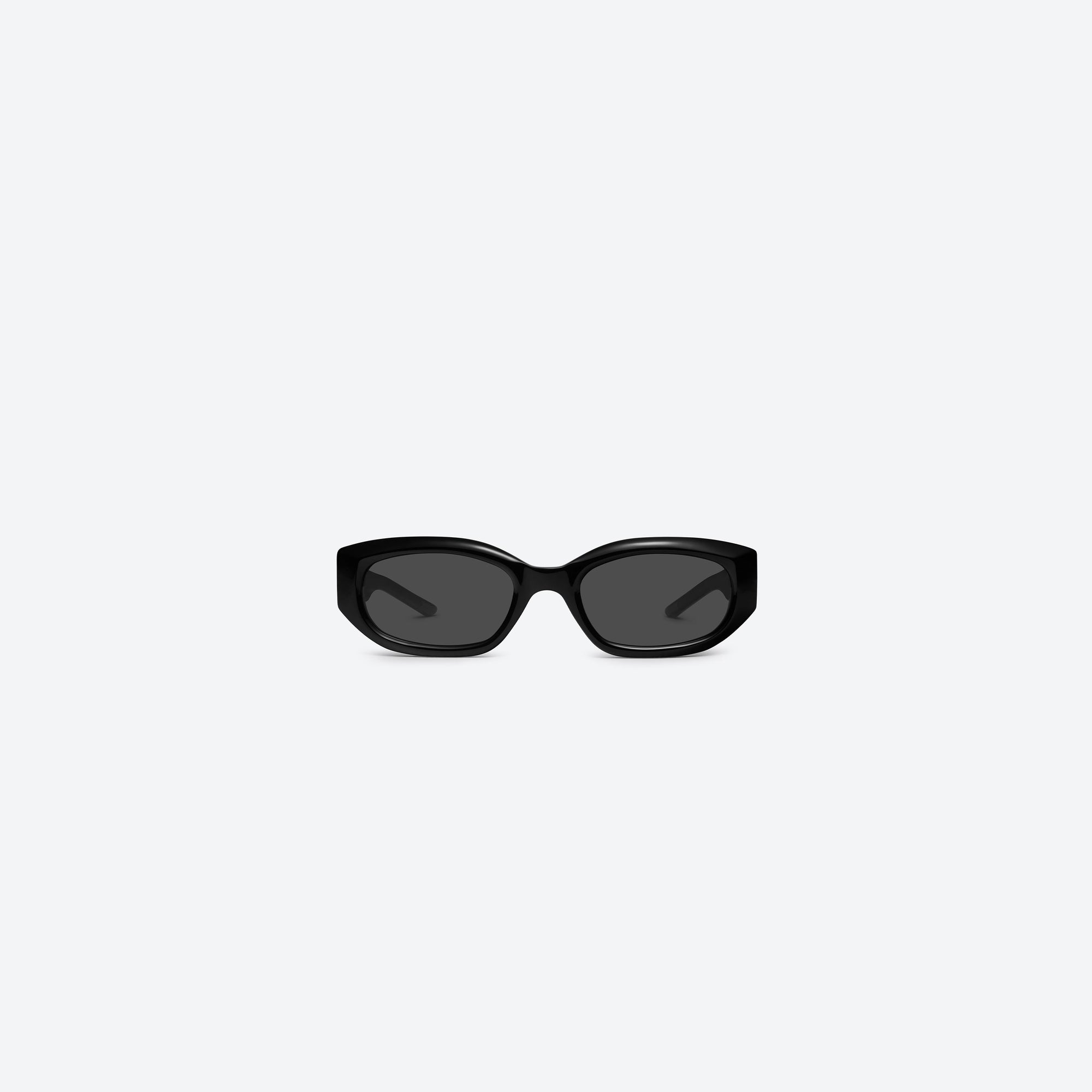A front view of Gentle Monster Venom 01 Black Acetate framed Square sunglasses.