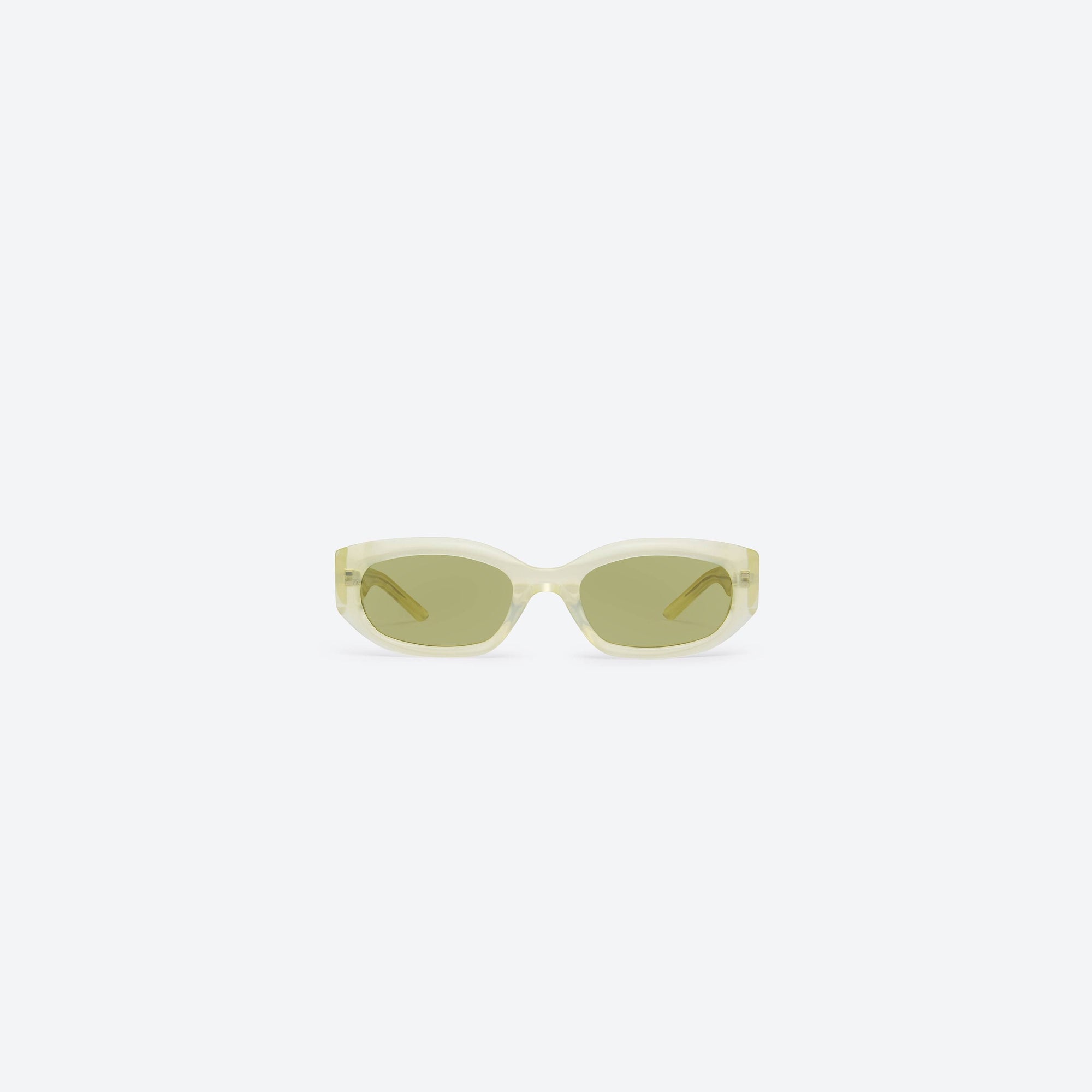 A front view of Gentle Monster Venom YC9 Yellow Acetate framed Square sunglasses.