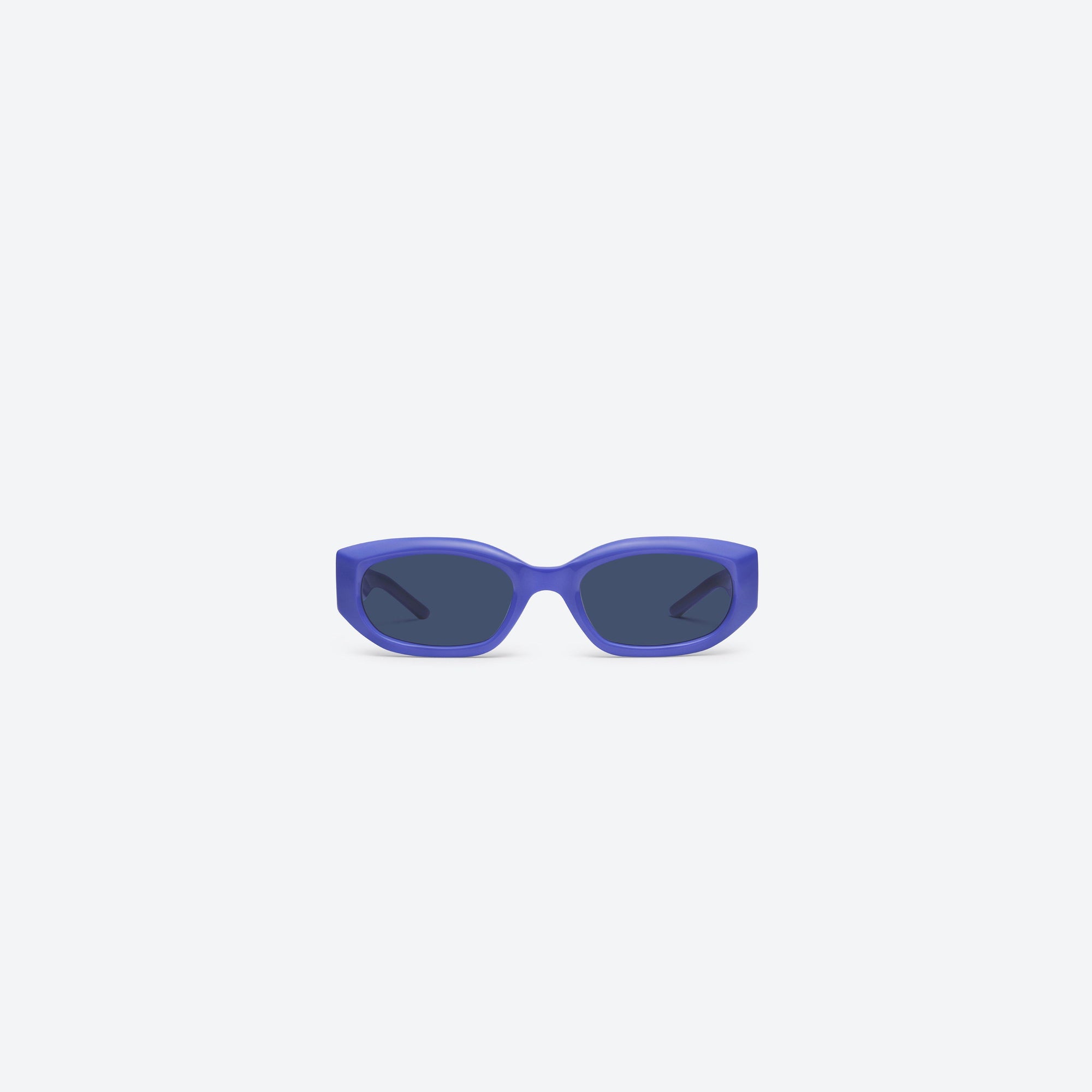 A front view of Gentle Monster Venom V3 Purple Acetate framed Square sunglasses.
