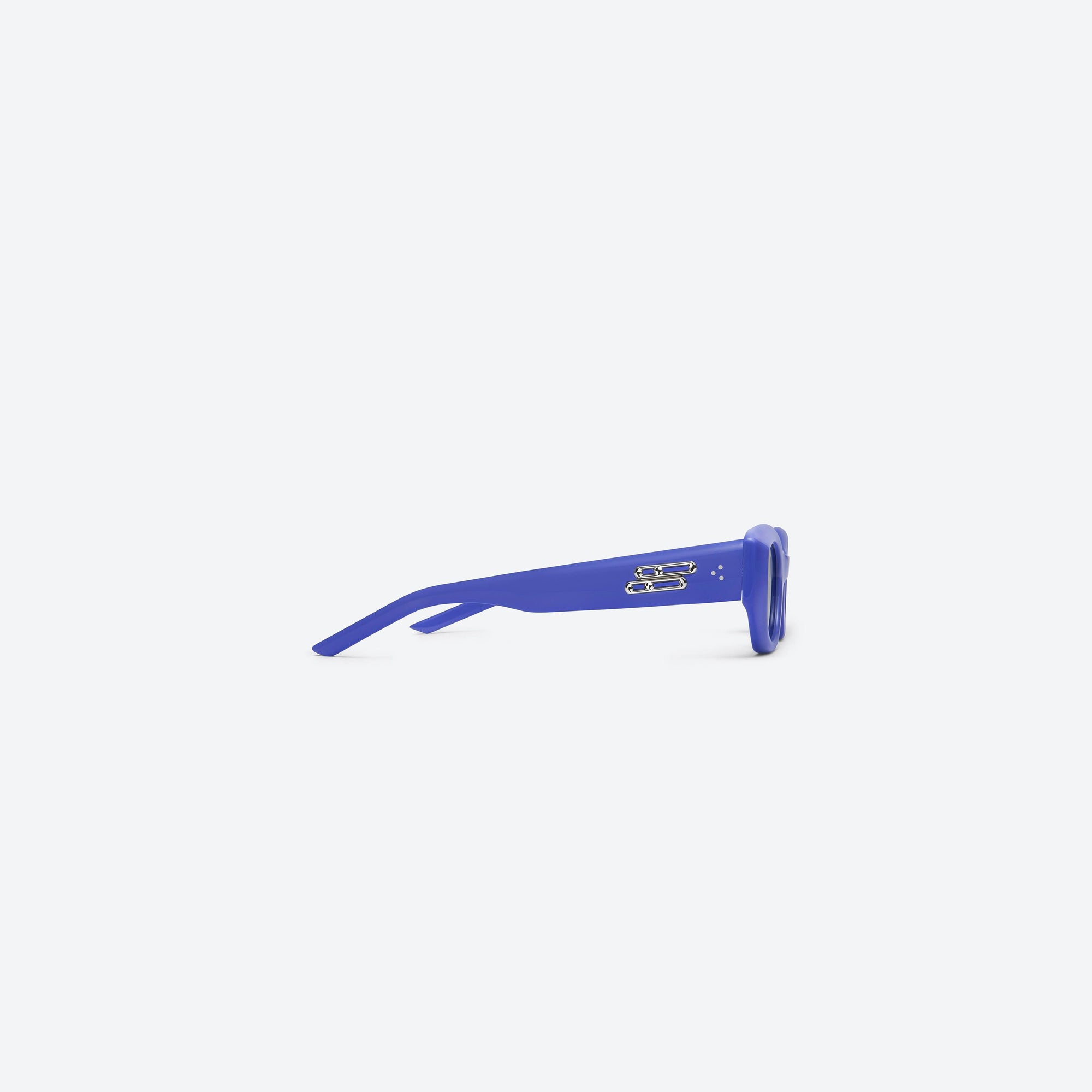 A detailed right view of Gentle Monster Venom V3 Purple Acetate framed Square sunglasses.