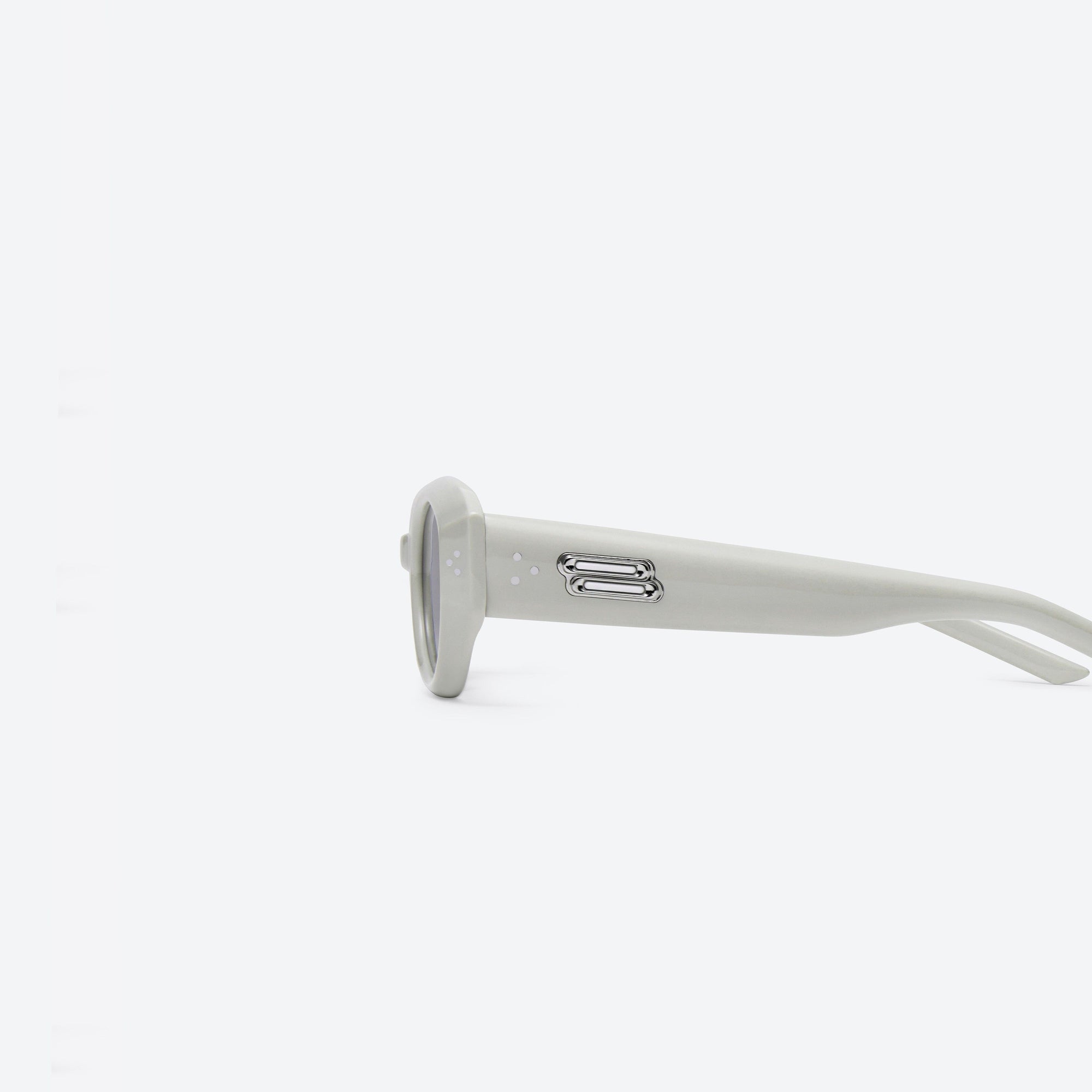 A detailed left view of Gentle Monster Void G12 Gray Acetate framed Oval sunglasses.