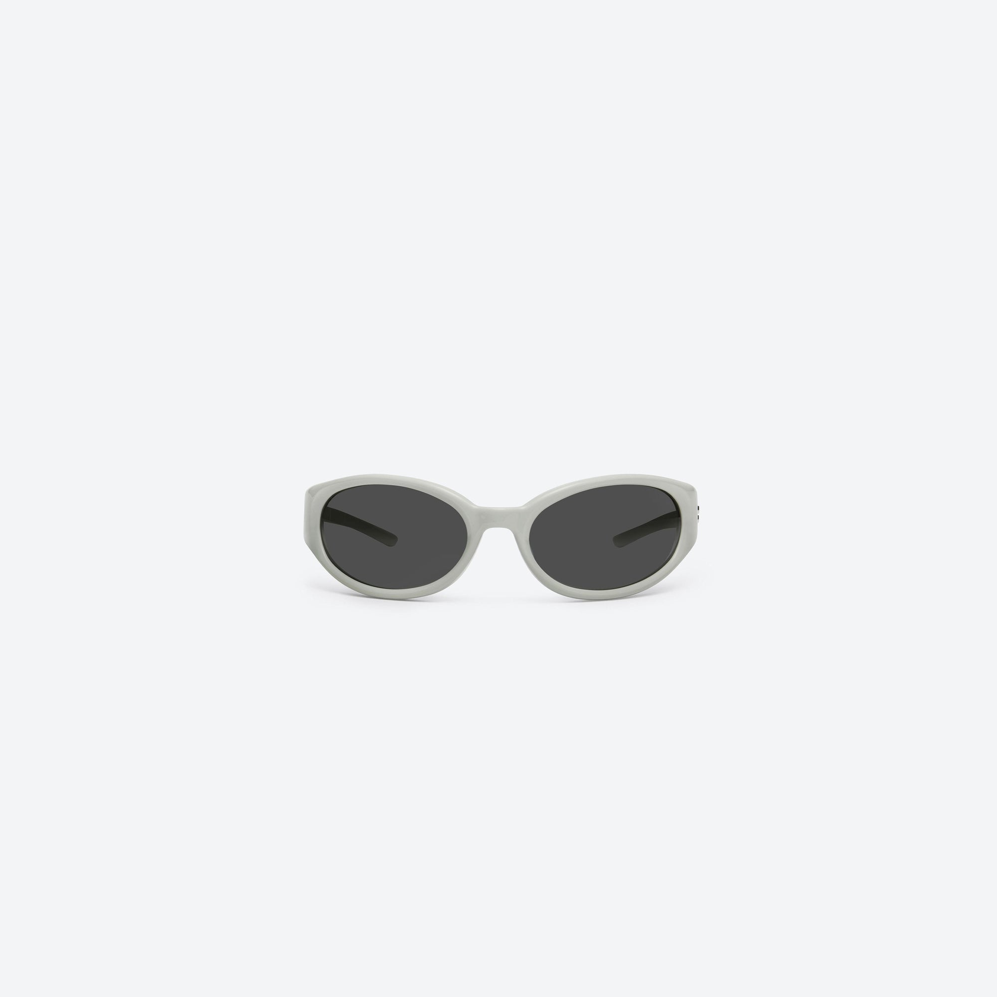 A front view of Gentle Monster Young G12 Gray Acetate framed Wraparound sunglasses.