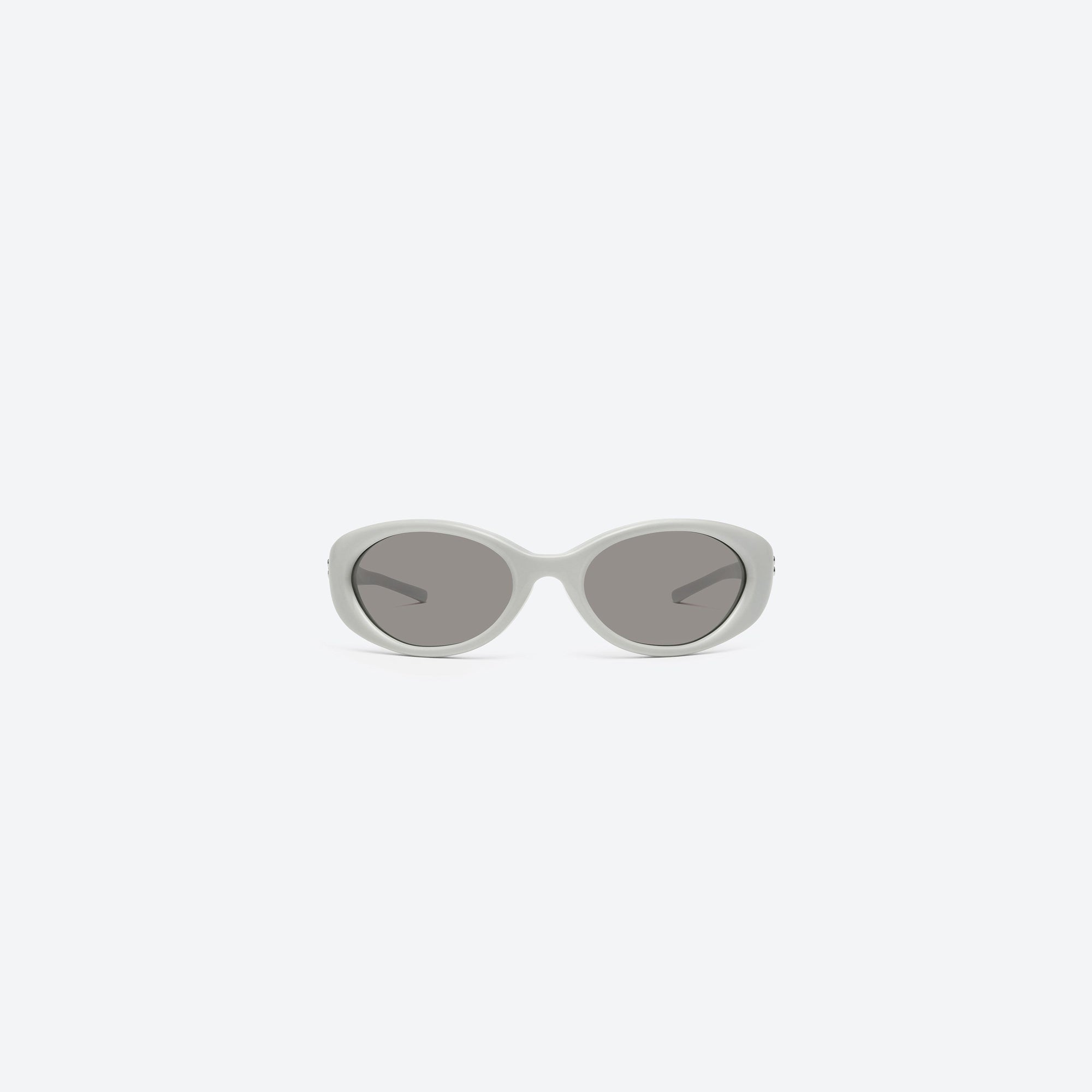 A front view of Gentle Monster Atempo G12 Gray Acetate framed Wraparound sunglasses.