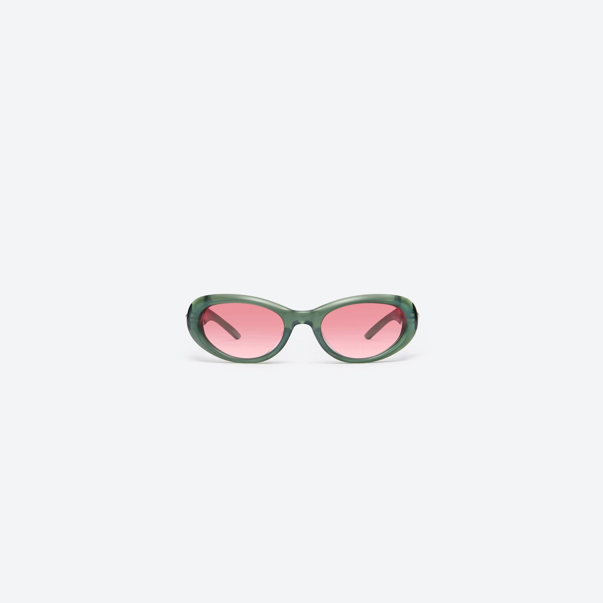 A front view of Gentle Monster Fear X GR9 Green Acetate framed Oval sunglasses.