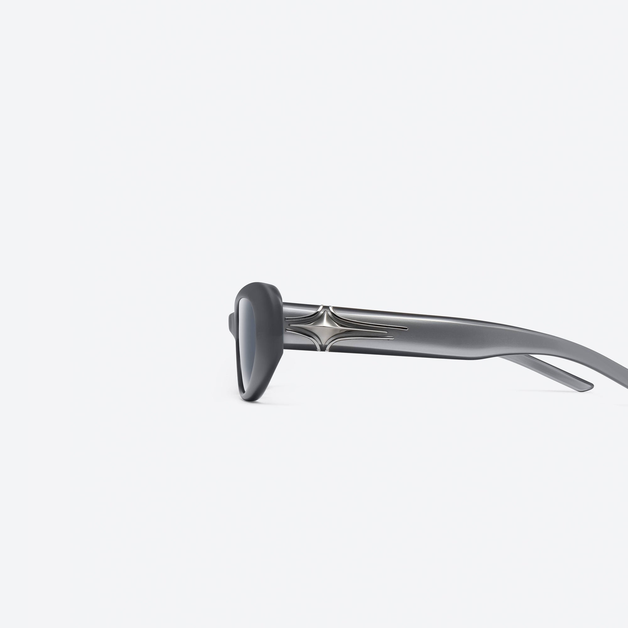 A detailed left view of Gentle Monster Fear X G13 Gray Acetate framed Oval sunglasses.
