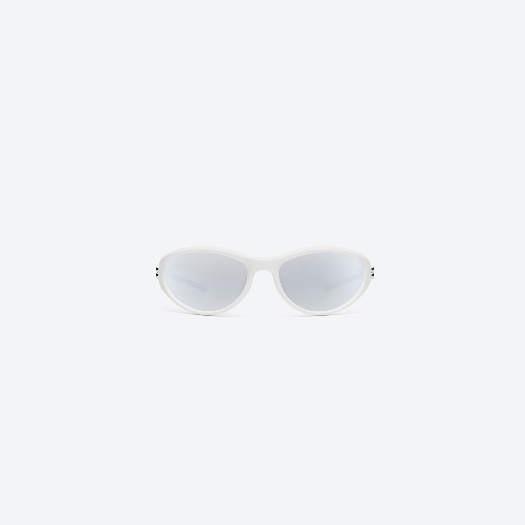 A front view of Gentle Monster Sugar Buff W3 White Nylon framed Wraparound sunglasses.