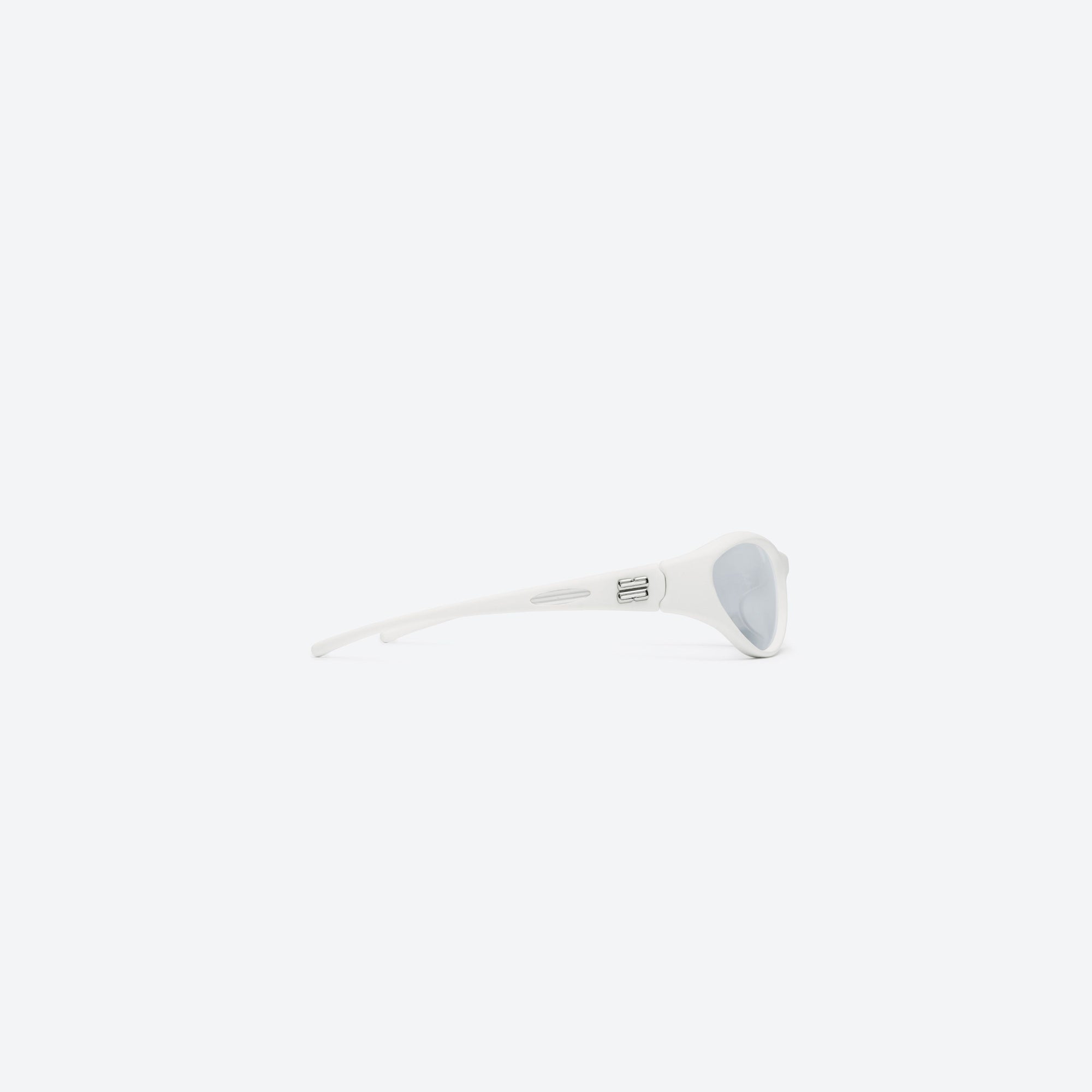 A detailed right view of Gentle Monster Sugar Buff W3 White Nylon framed Wraparound sunglasses.