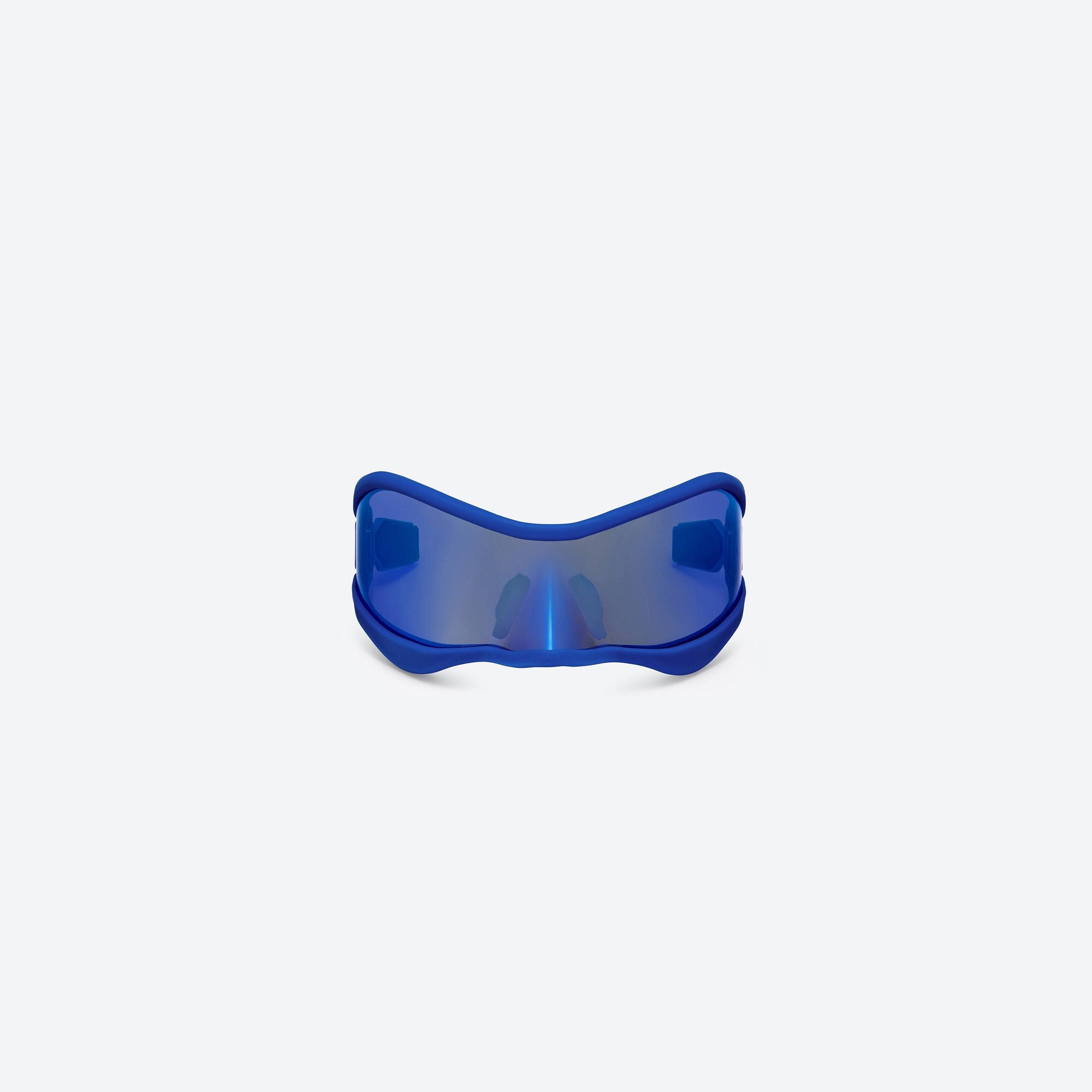 A front view of Gentle Monster Maison Margiela - MM101S BL4 Small Blue Mixed framed Wraparound sunglasses.