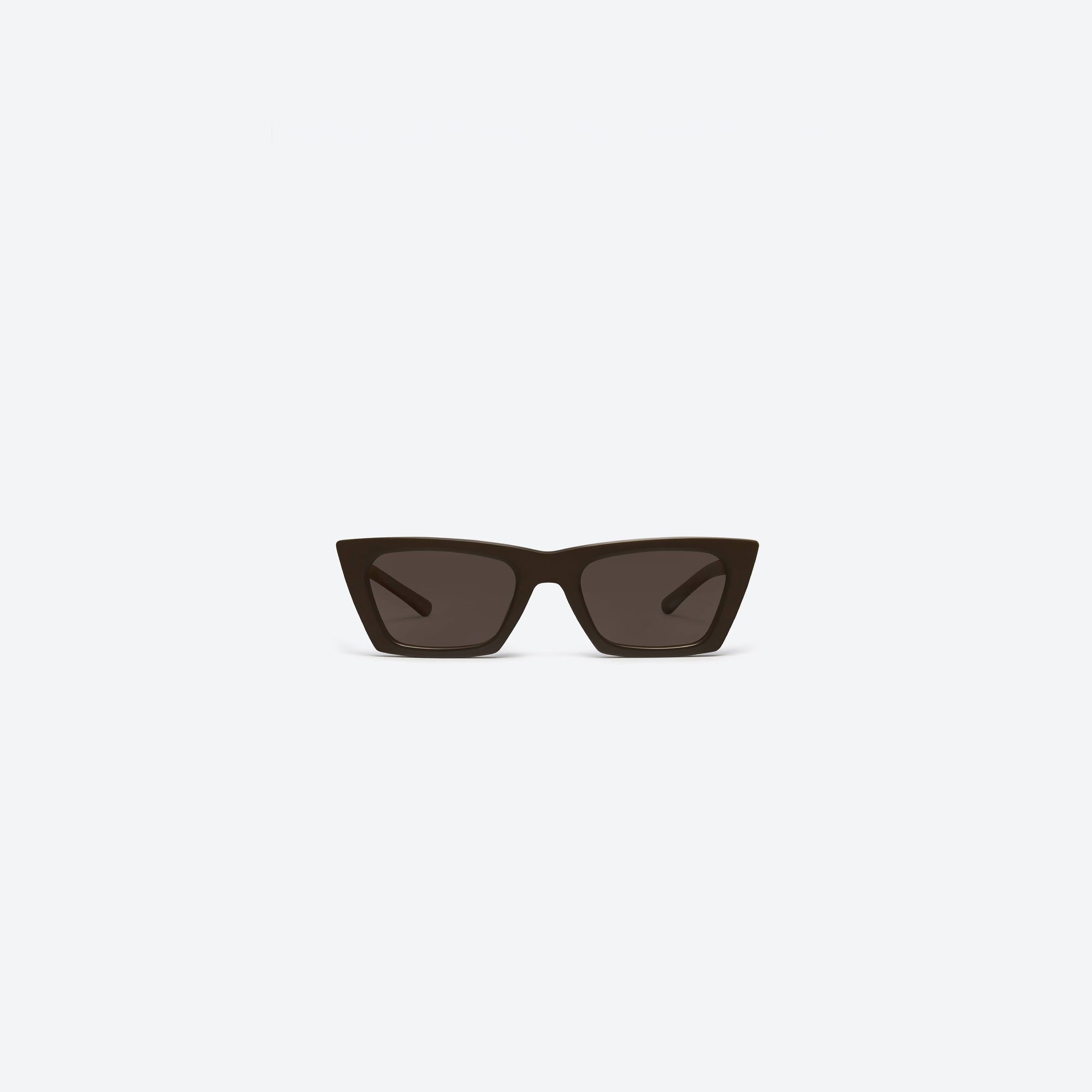 A front view of Gentle Monster Jennie - Baby Pony BR3 Brown Acetate framed Cat-eye sunglasses.