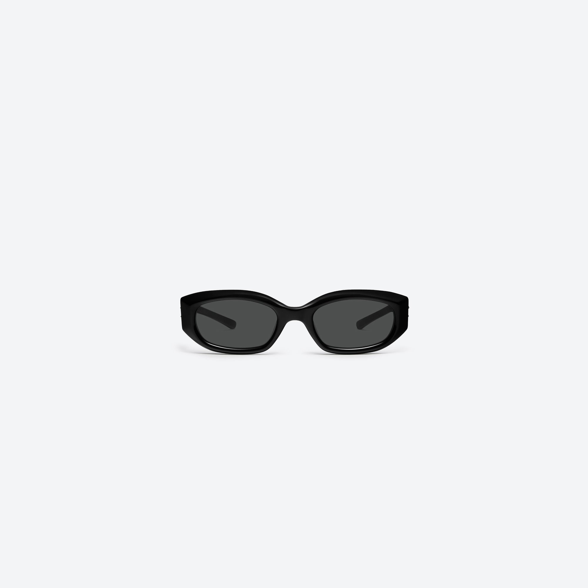 A front view of Gentle Monster Jennie - Wispy 01 Black Acetate framed Square sunglasses.