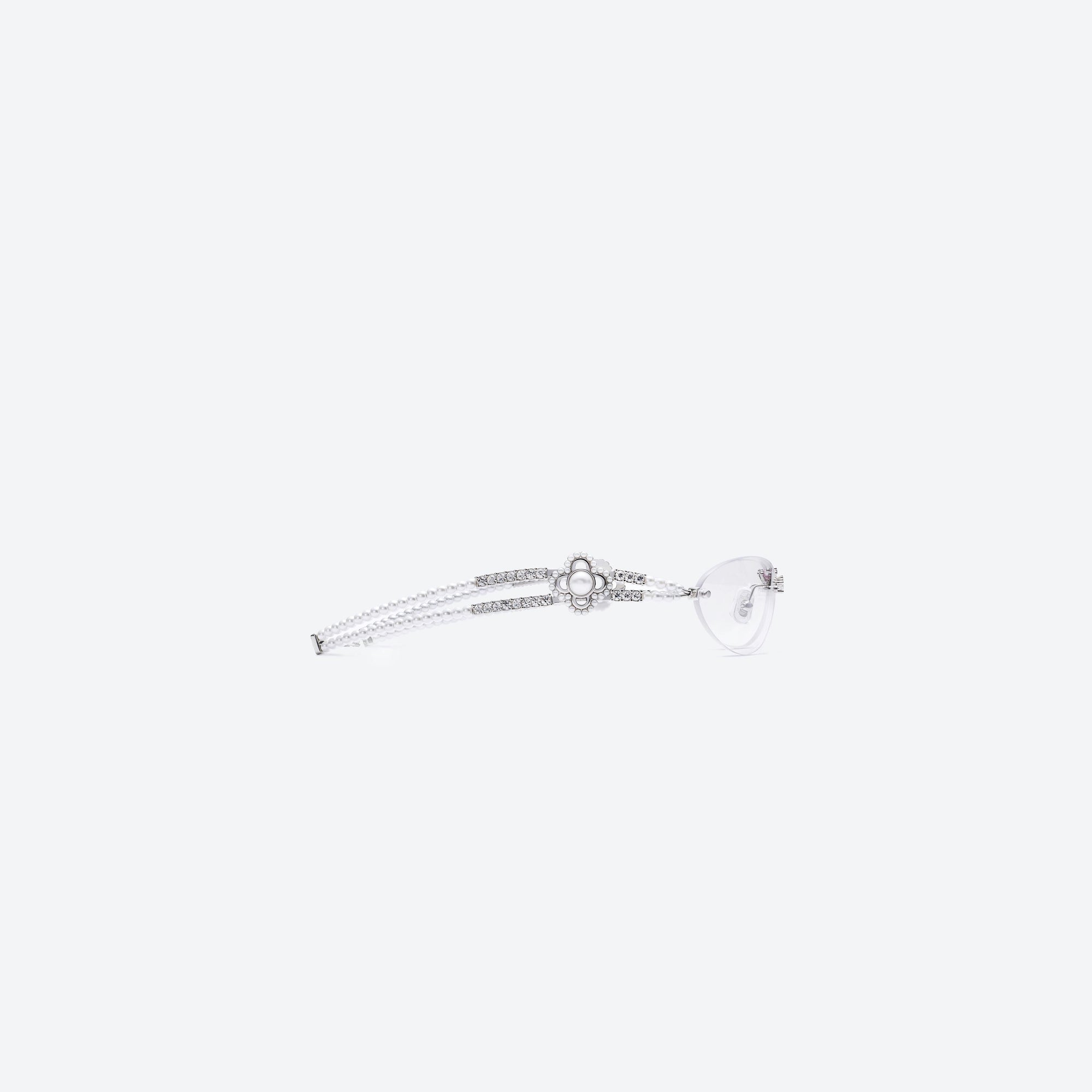 A detailed right view of Gentle Monster Gala 02 Silver Metal framed Oval sunglasses.