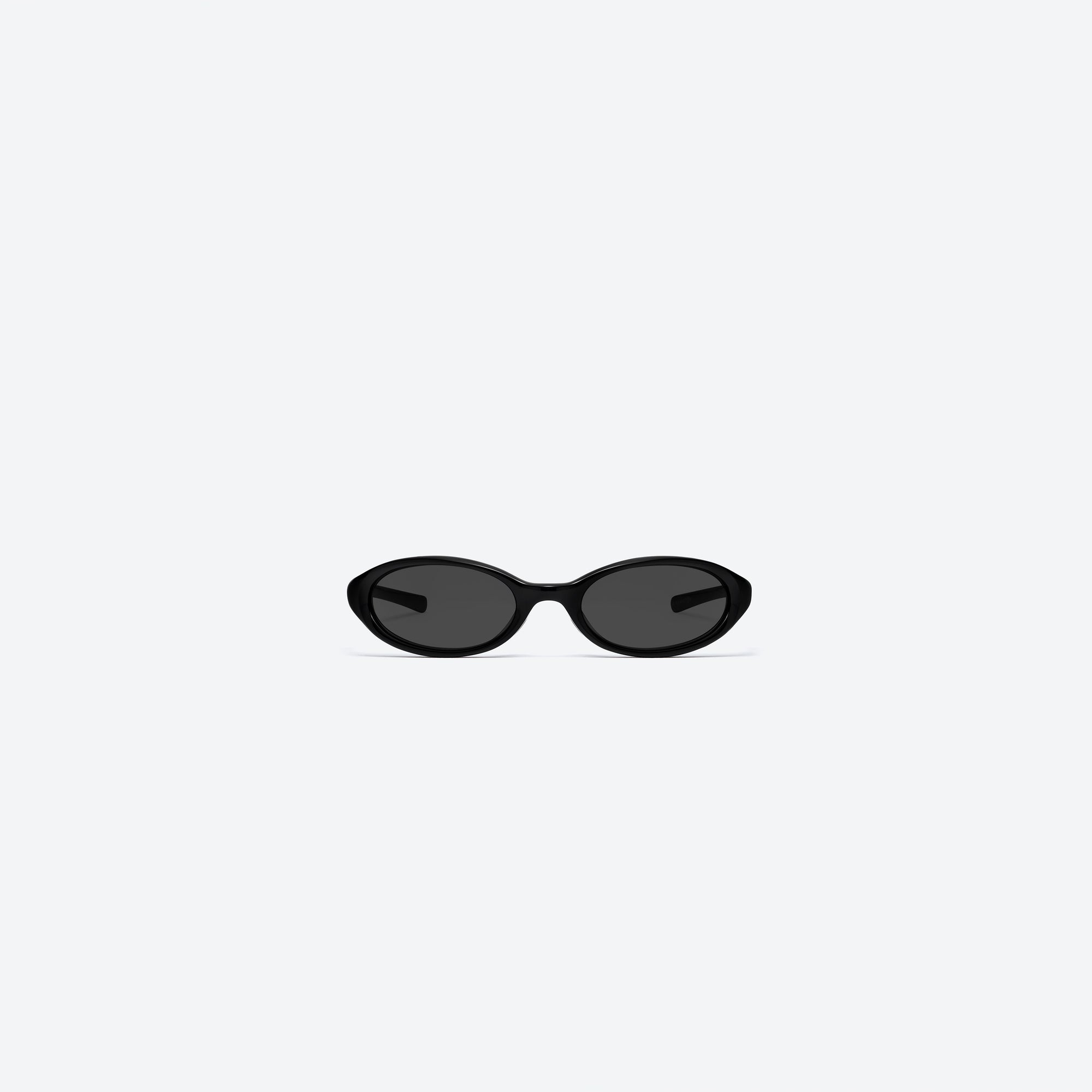 A front view of Gentle Monster Maison Margiela - MM202 01 Black Acetate framed Wraparound sunglasses.