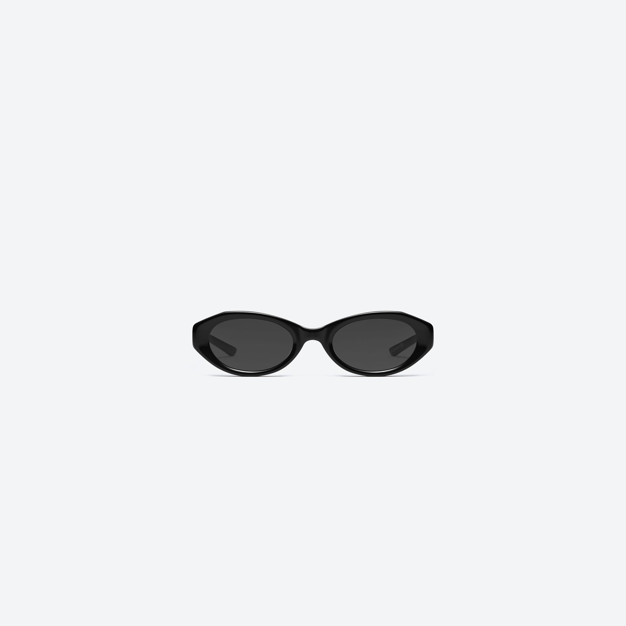A front view of Gentle Monster Maison Margiela - MM204 01 Black Acetate framed Oval sunglasses.
