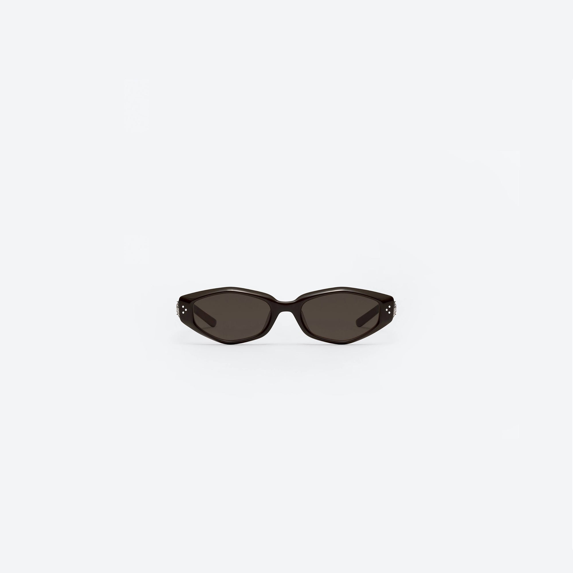 A front view of Gentle Monster Vegax BR3 Brown Acetate framed Oval sunglasses.