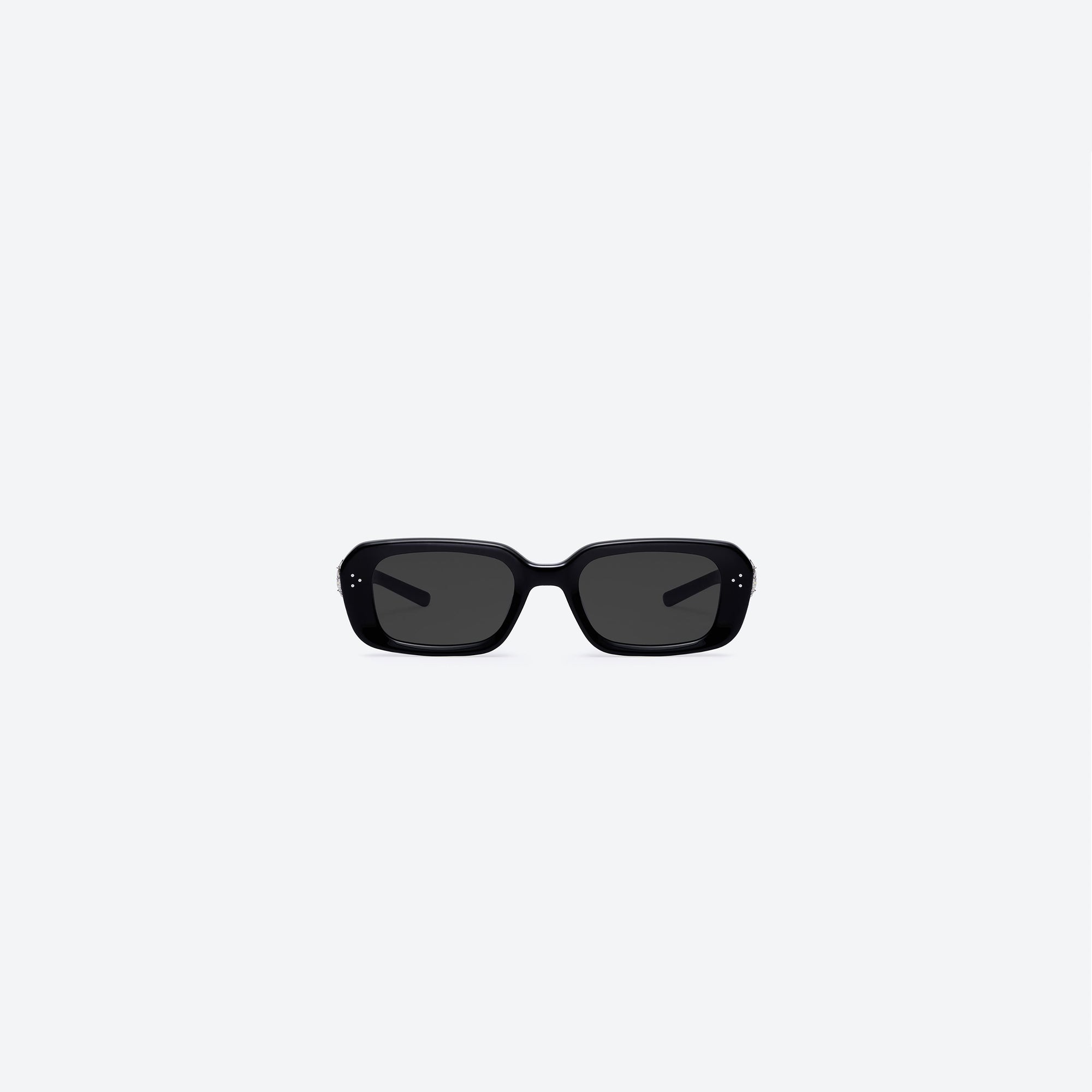 A front view of Gentle Monster Phantom 01 Black Acetate framed Square sunglasses.