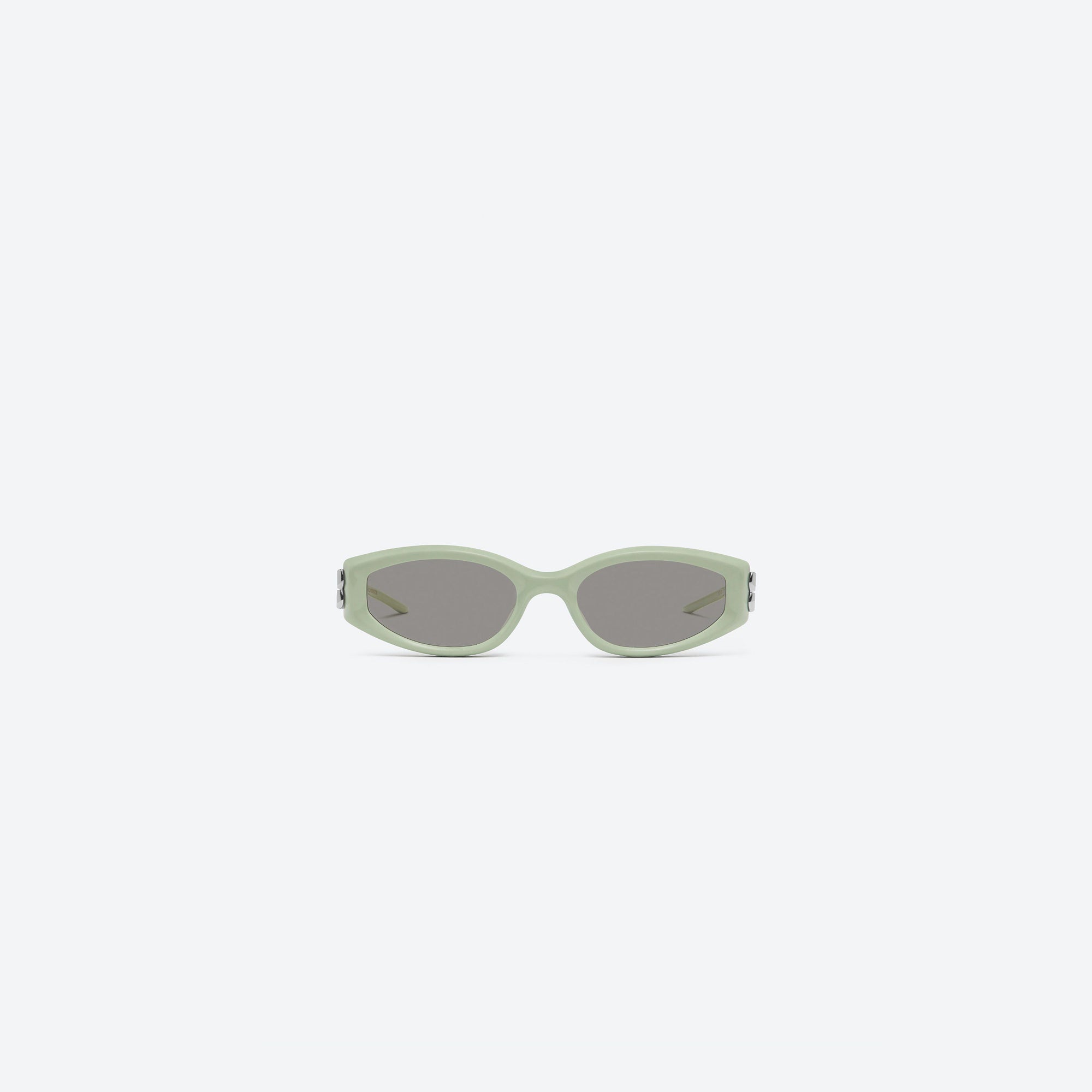 A front view of Gentle Monster Solid Loop GR8 Green Mixed framed Square sunglasses.