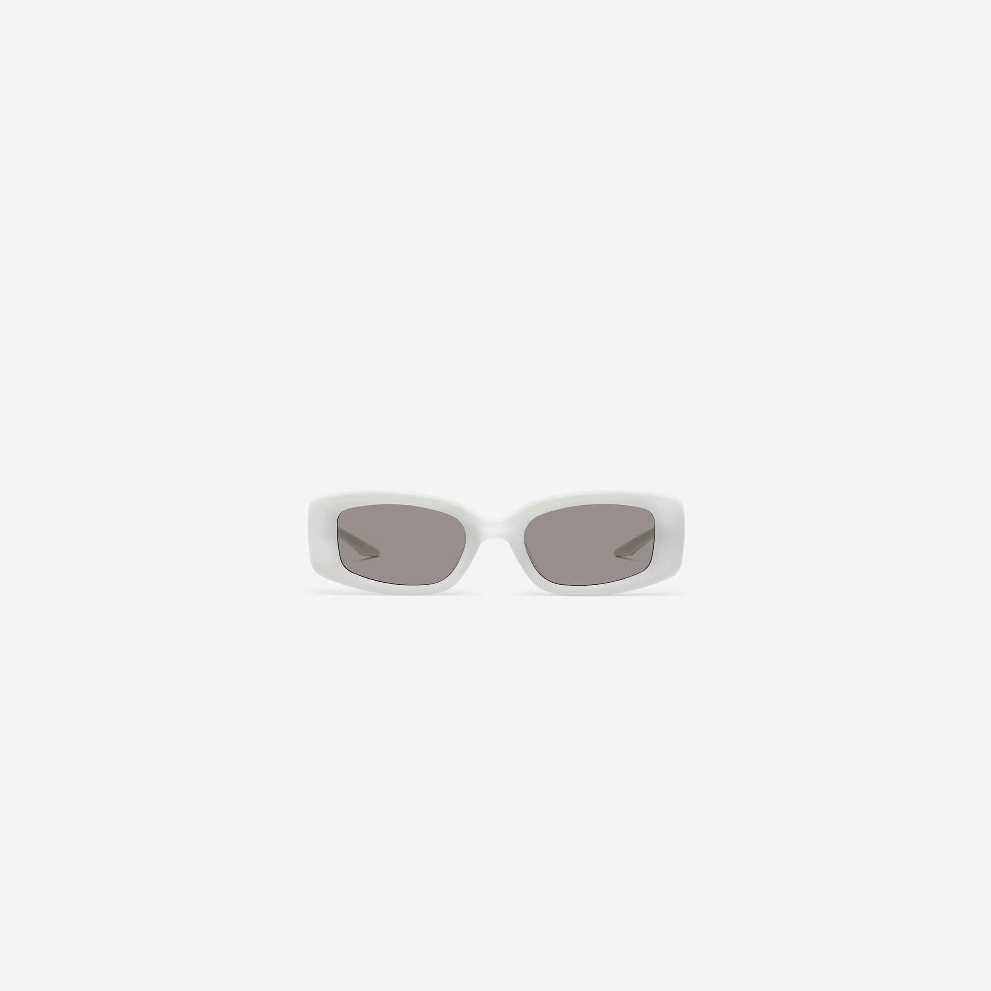 A front view of Gentle Monster Ash W2 White Acetate framed Square sunglasses.