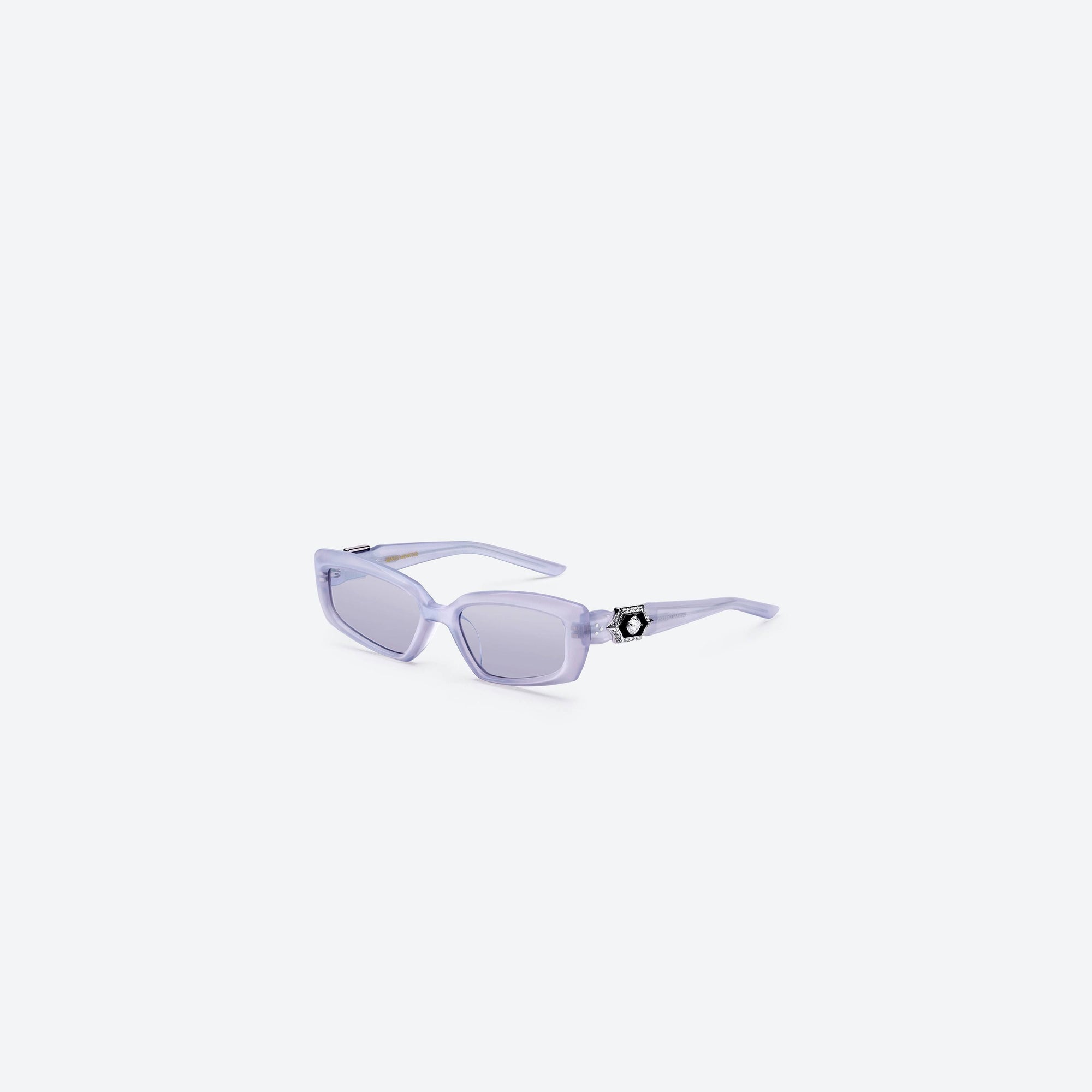 45-degree view of Gentle Monster Demond VC7 Purple Acetate framed Square sunglasses.
