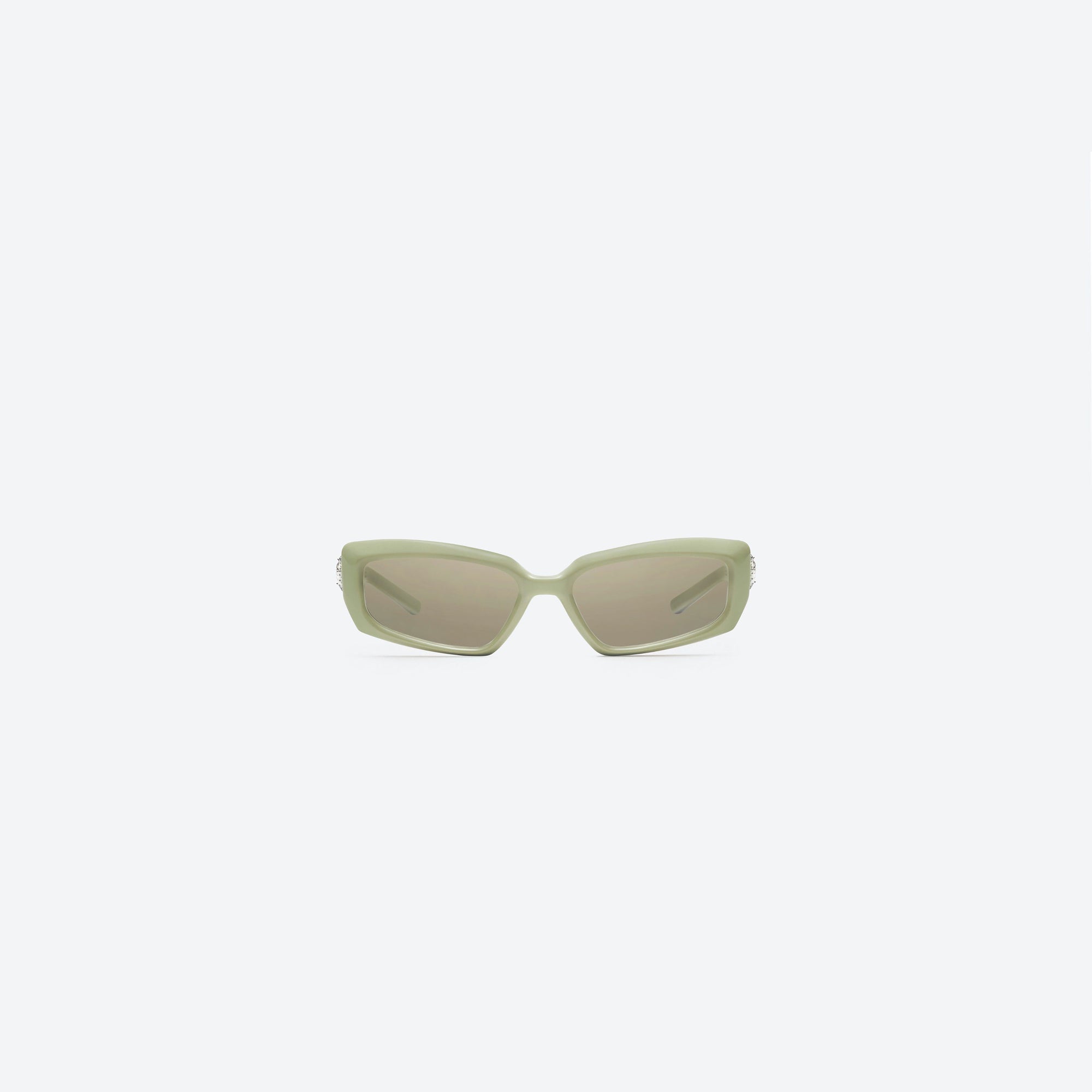 A front view of Gentle Monster Demond GR9 Green Acetate framed Square sunglasses.