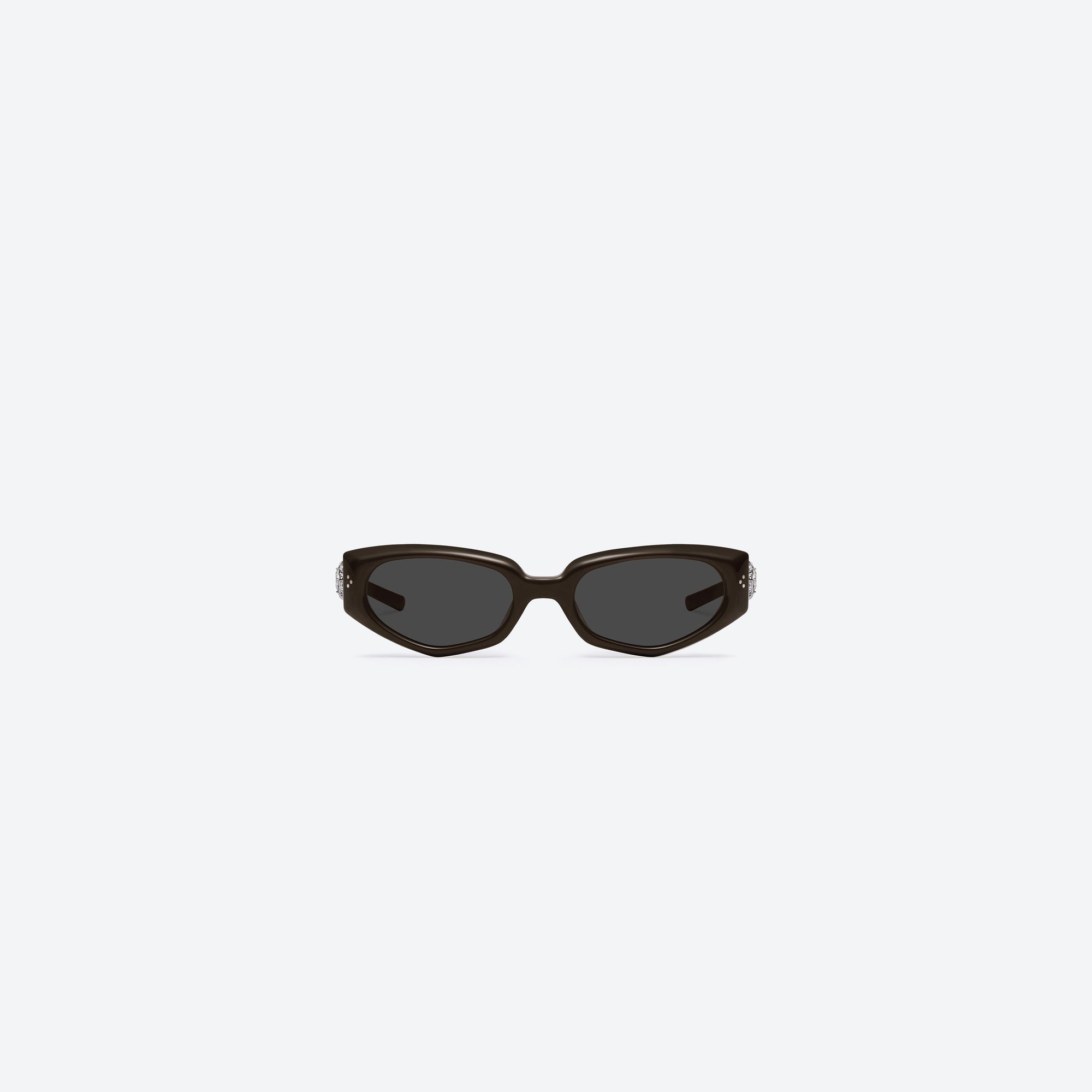 A front view of Gentle Monster Ruvy Van BR3 Brown Acetate framed Cat-eye sunglasses.