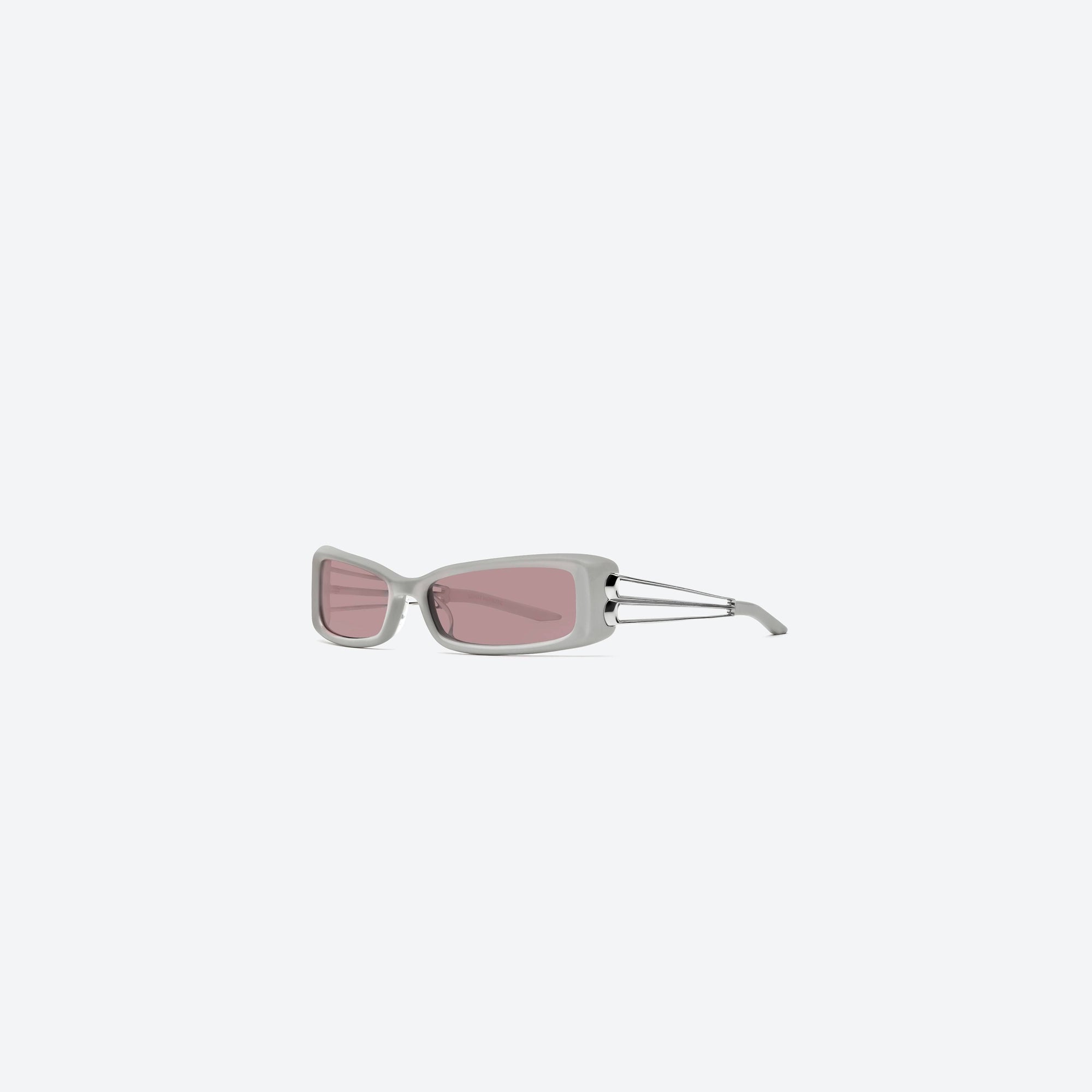 45-degree view of Gentle Monster Wire Lip G12 Gray Mixed framed Square sunglasses.