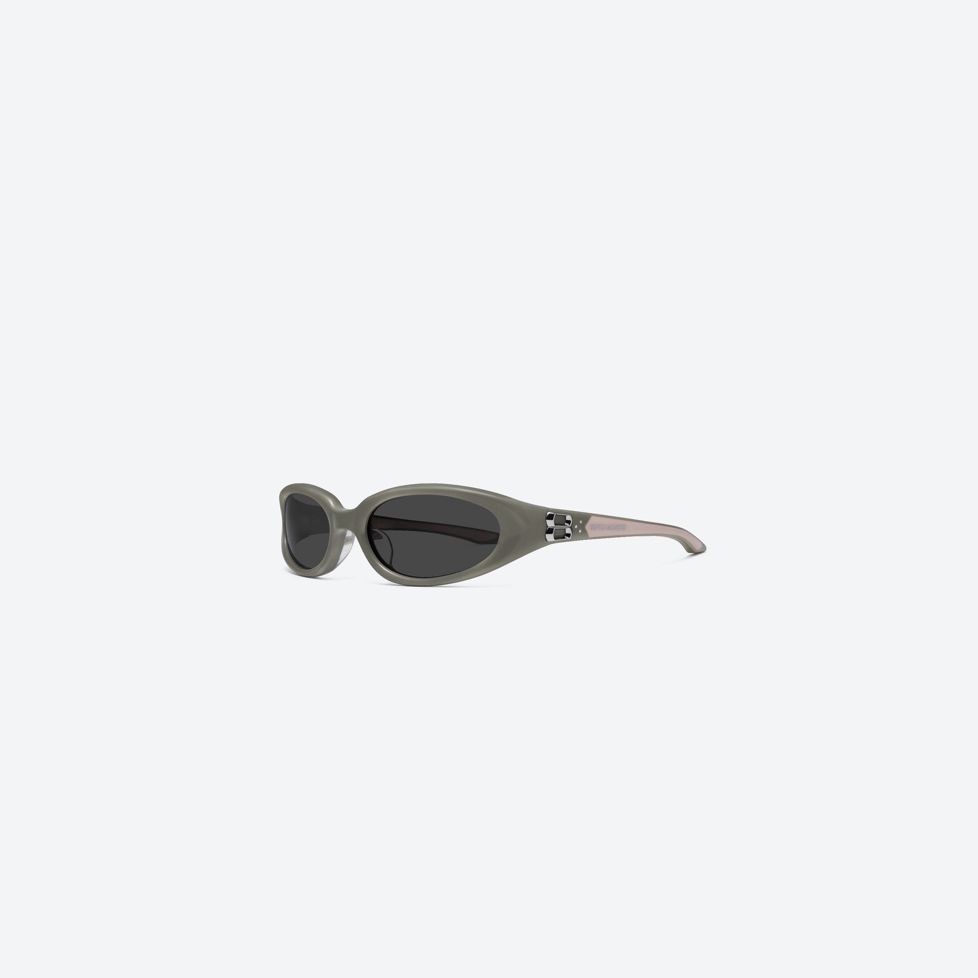 45-degree view of Gentle Monster Monde G17 Gray Acetate framed Oval sunglasses.