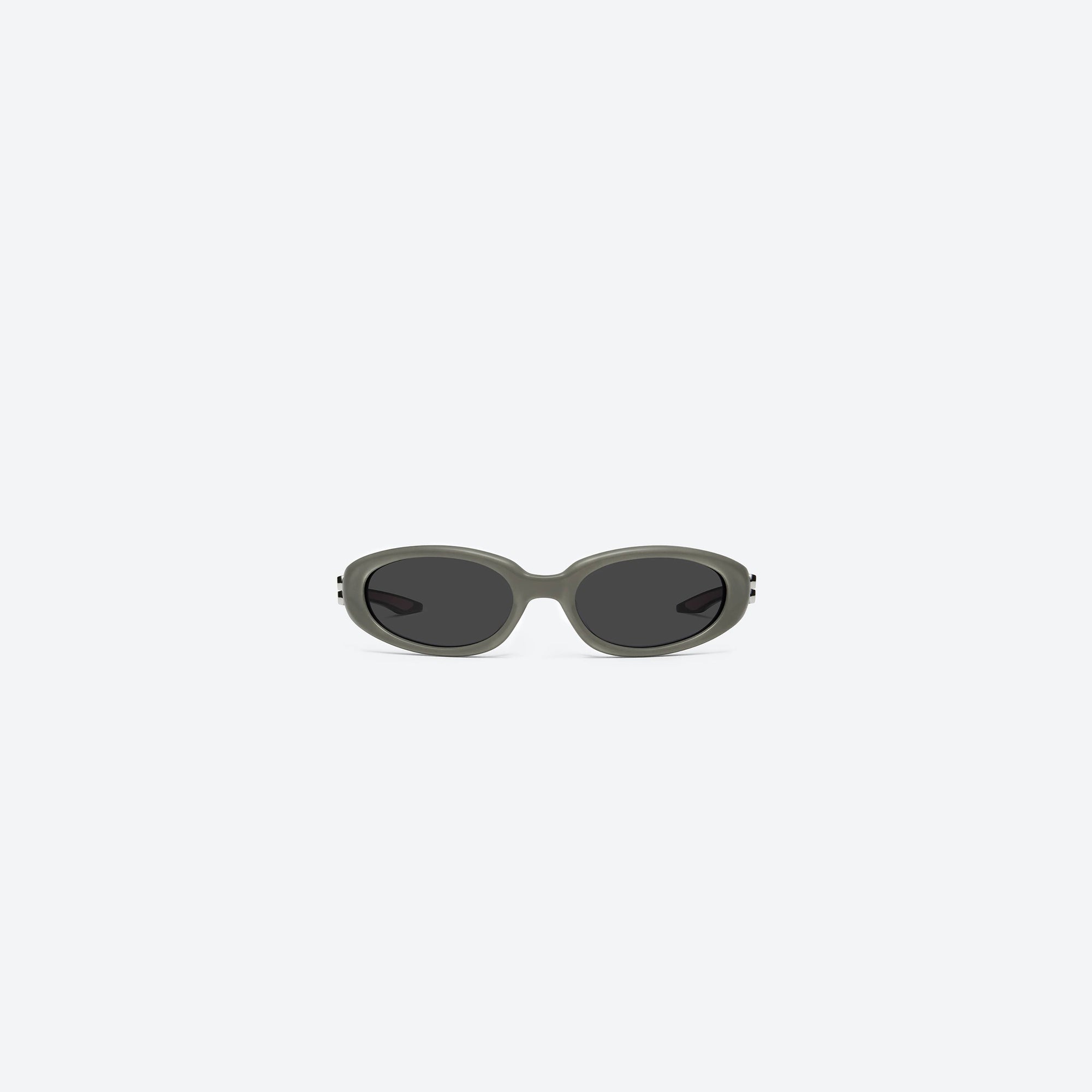 A front view of Gentle Monster Monde G17 Gray Acetate framed Oval sunglasses.