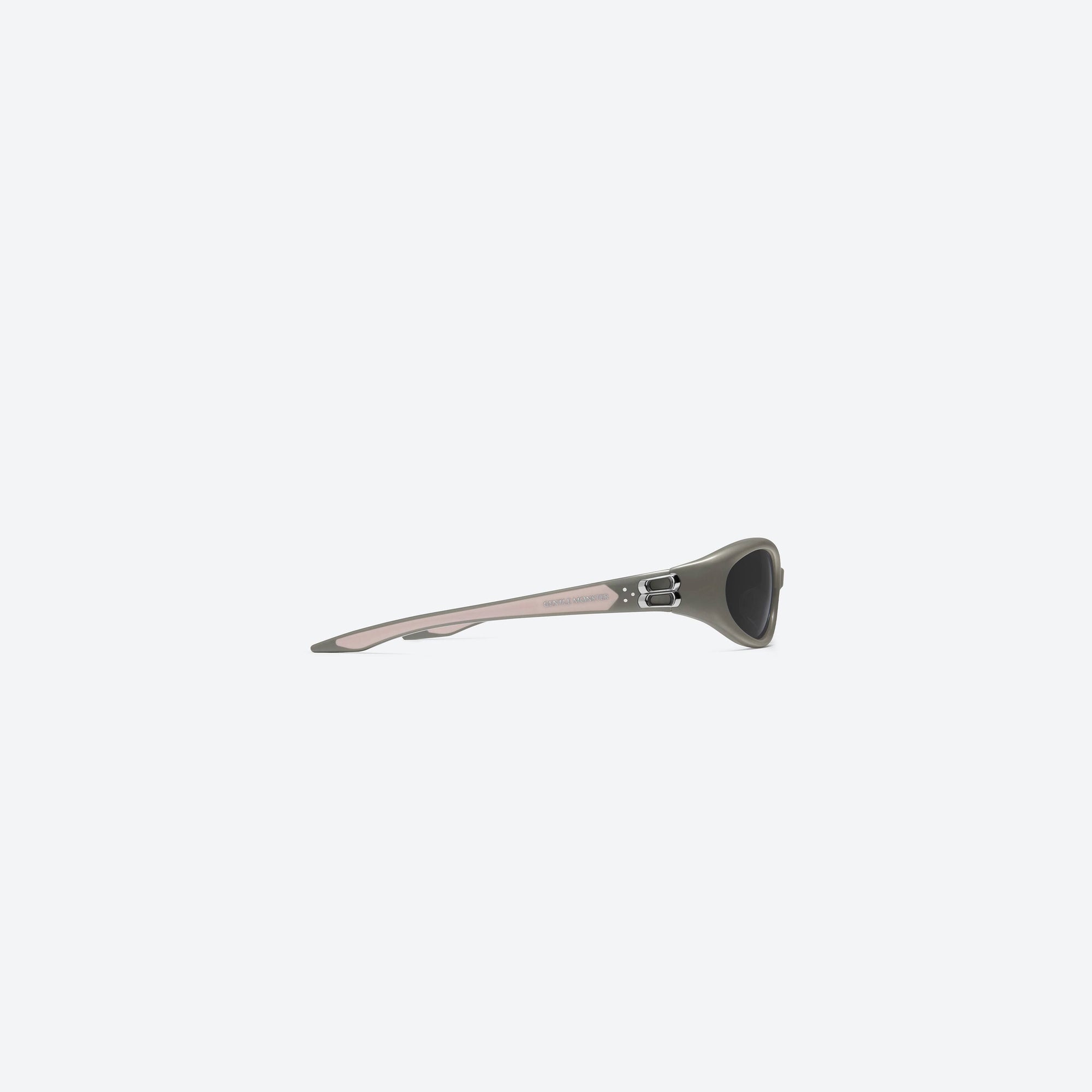 A detailed right view of Gentle Monster Monde G17 Gray Acetate framed Oval sunglasses.