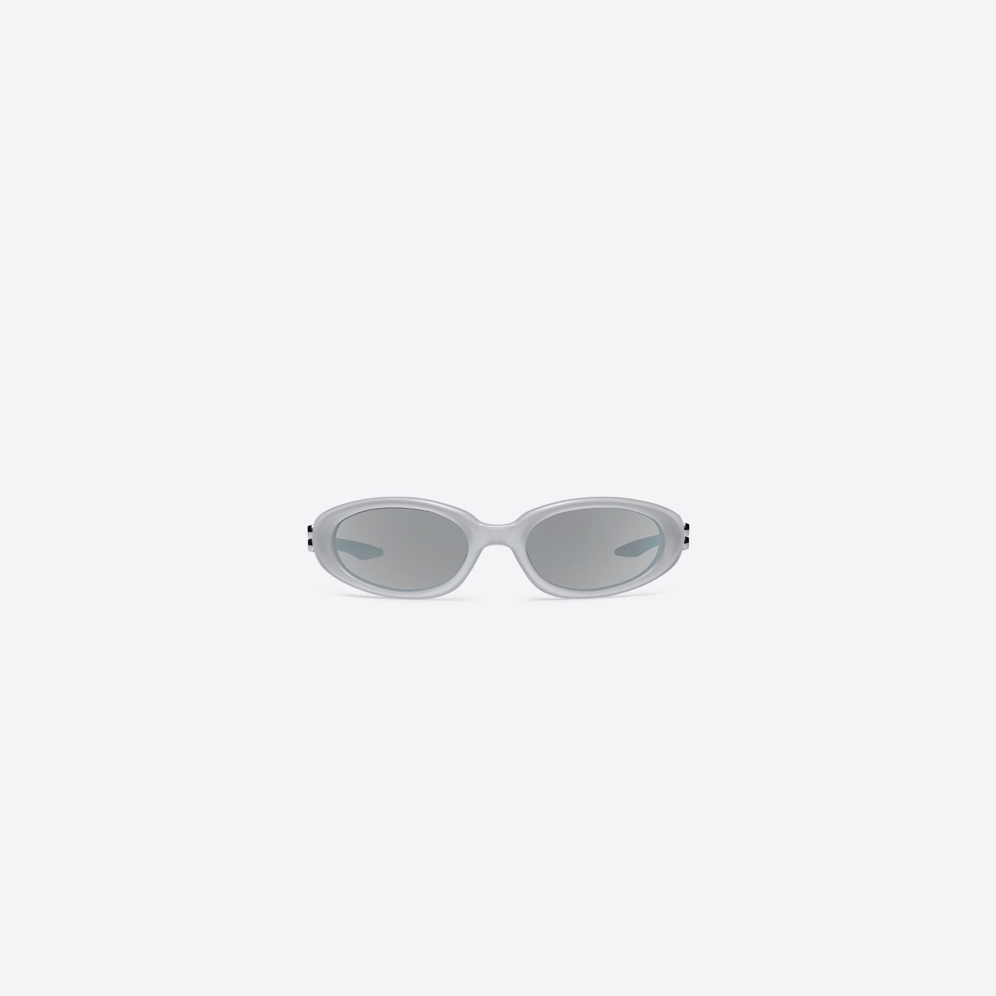 A front view of Gentle Monster Monde GC11 Gray Acetate framed Oval sunglasses.