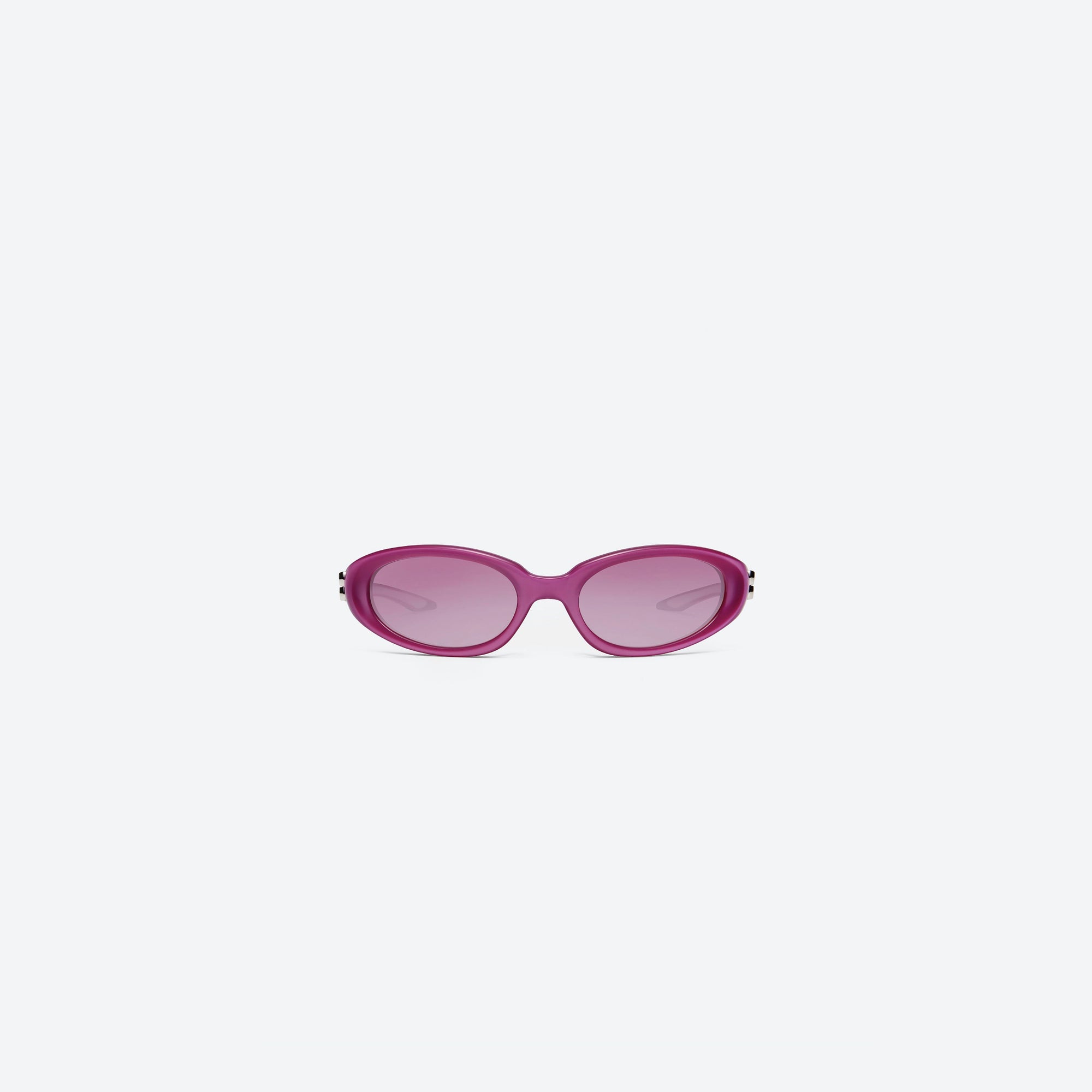 A front view of Gentle Monster Monde PC13 Pink Acetate framed Oval sunglasses.