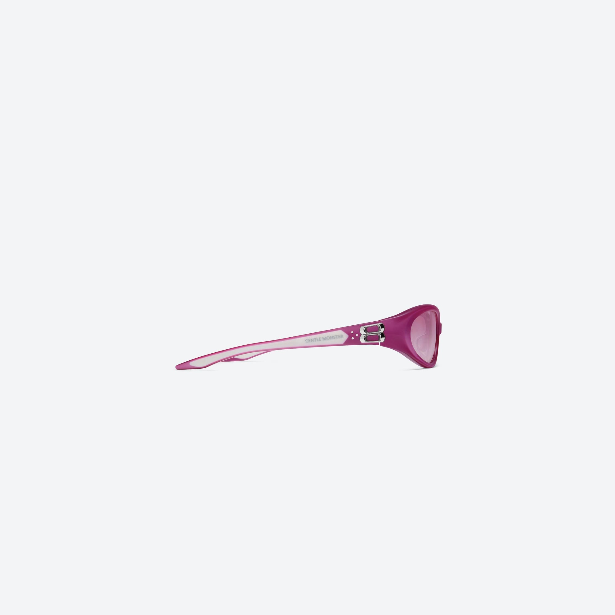 A detailed right view of Gentle Monster Monde PC13 Pink Acetate framed Oval sunglasses.
