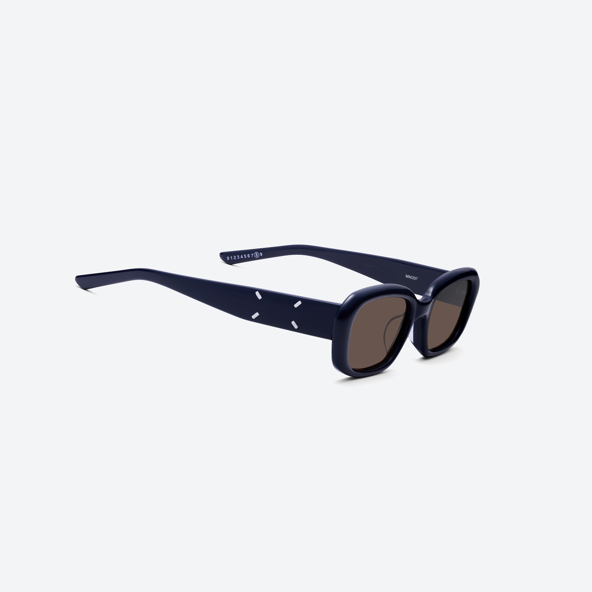 45-degree detailed view of Gentle Monster Maison Margiela - MM207 N6(BR) Blue Acetate framed Square sunglasses.