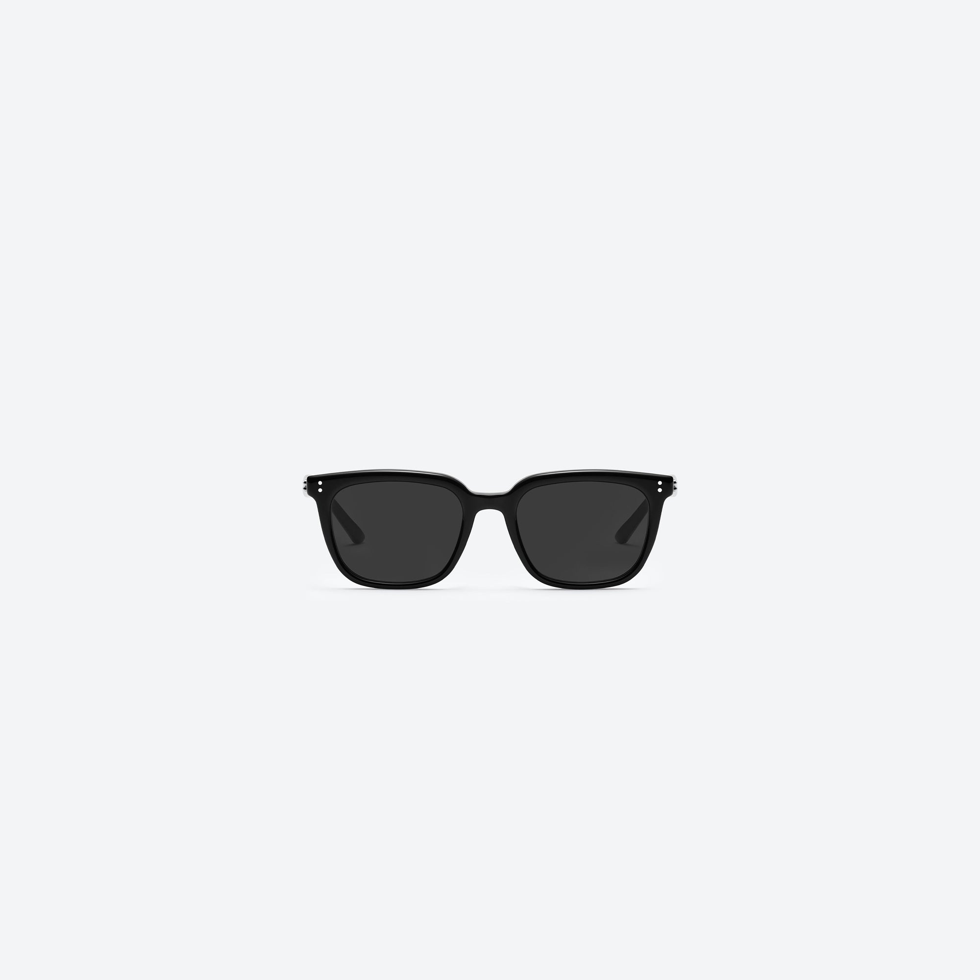 A front view of Gentle Monster Days Day 01 Black Acetate framed Square sunglasses.