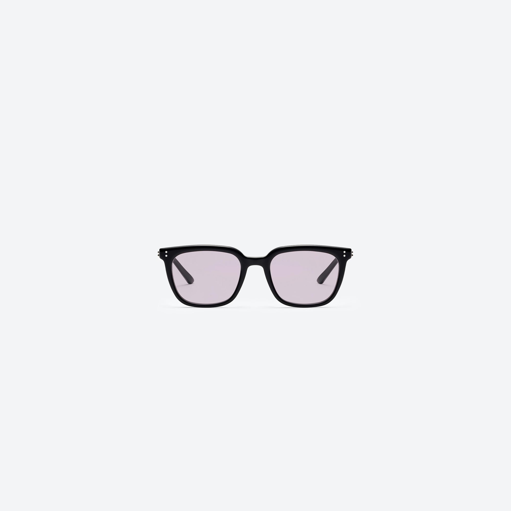 A front view of Gentle Monster Days Day 01(V) Black Acetate framed Square sunglasses.