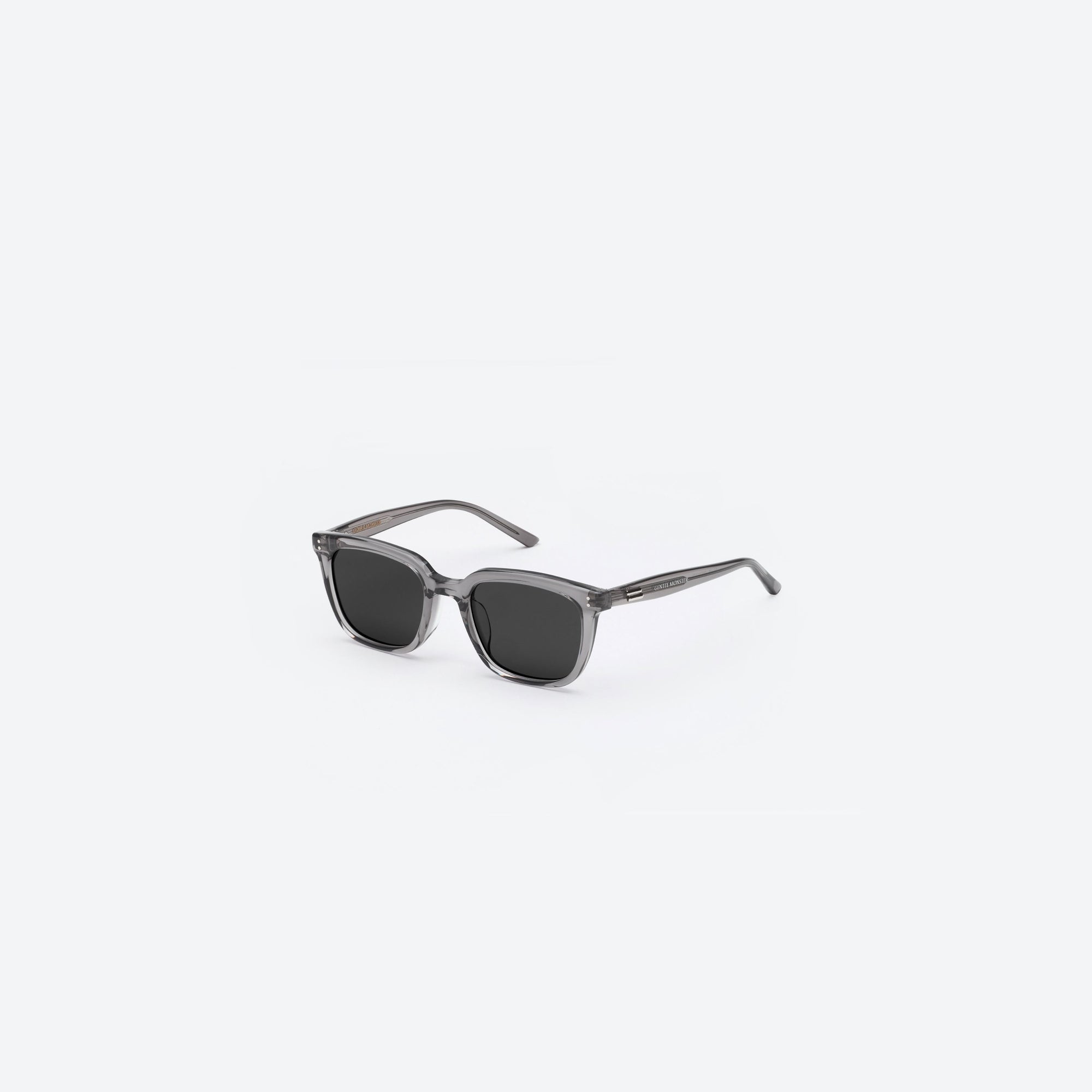 45-degree view of Gentle Monster Days Day GC12 Gray Acetate framed Square sunglasses.