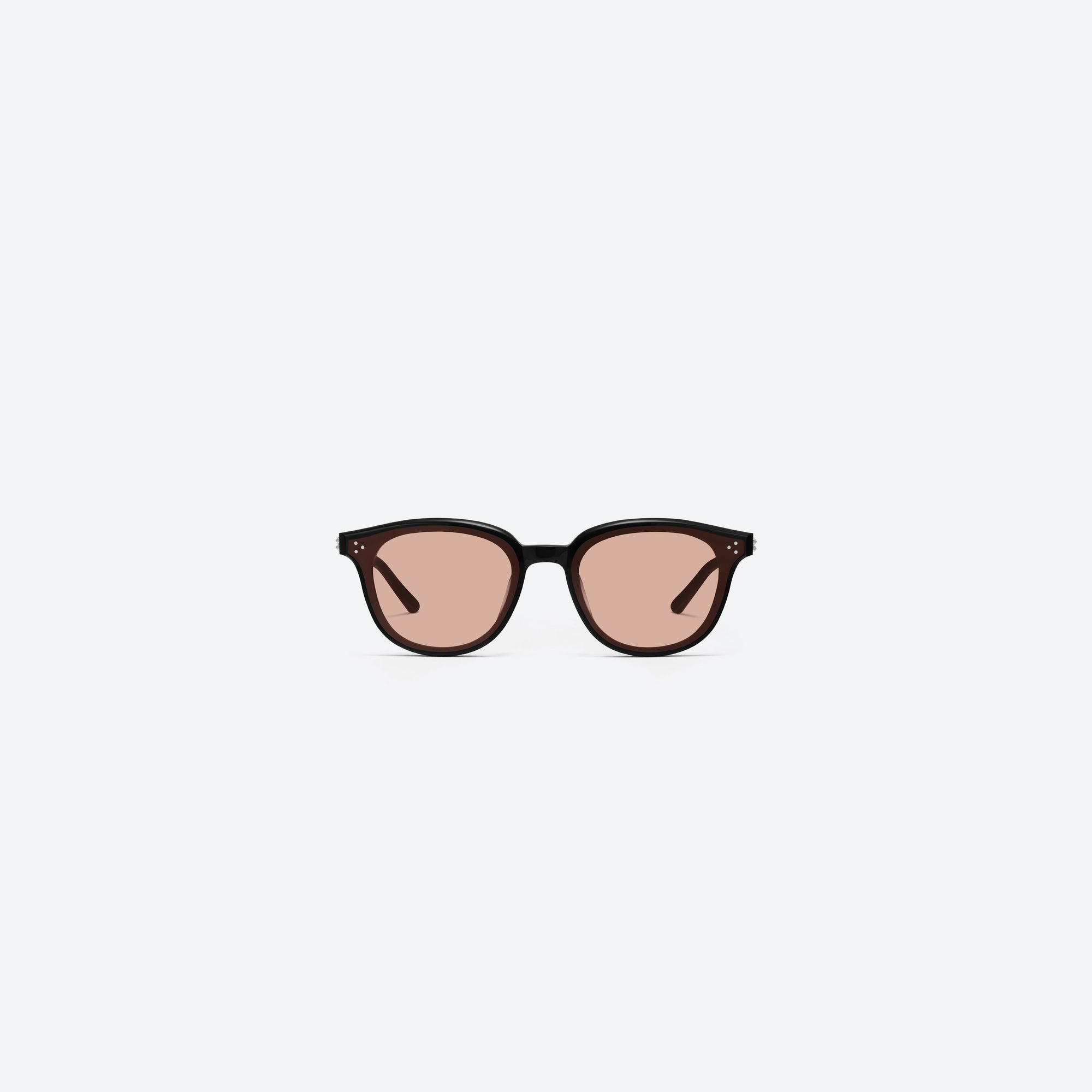 A front view of Gentle Monster Dean 01(OR) Black Acetate framed Round sunglasses.