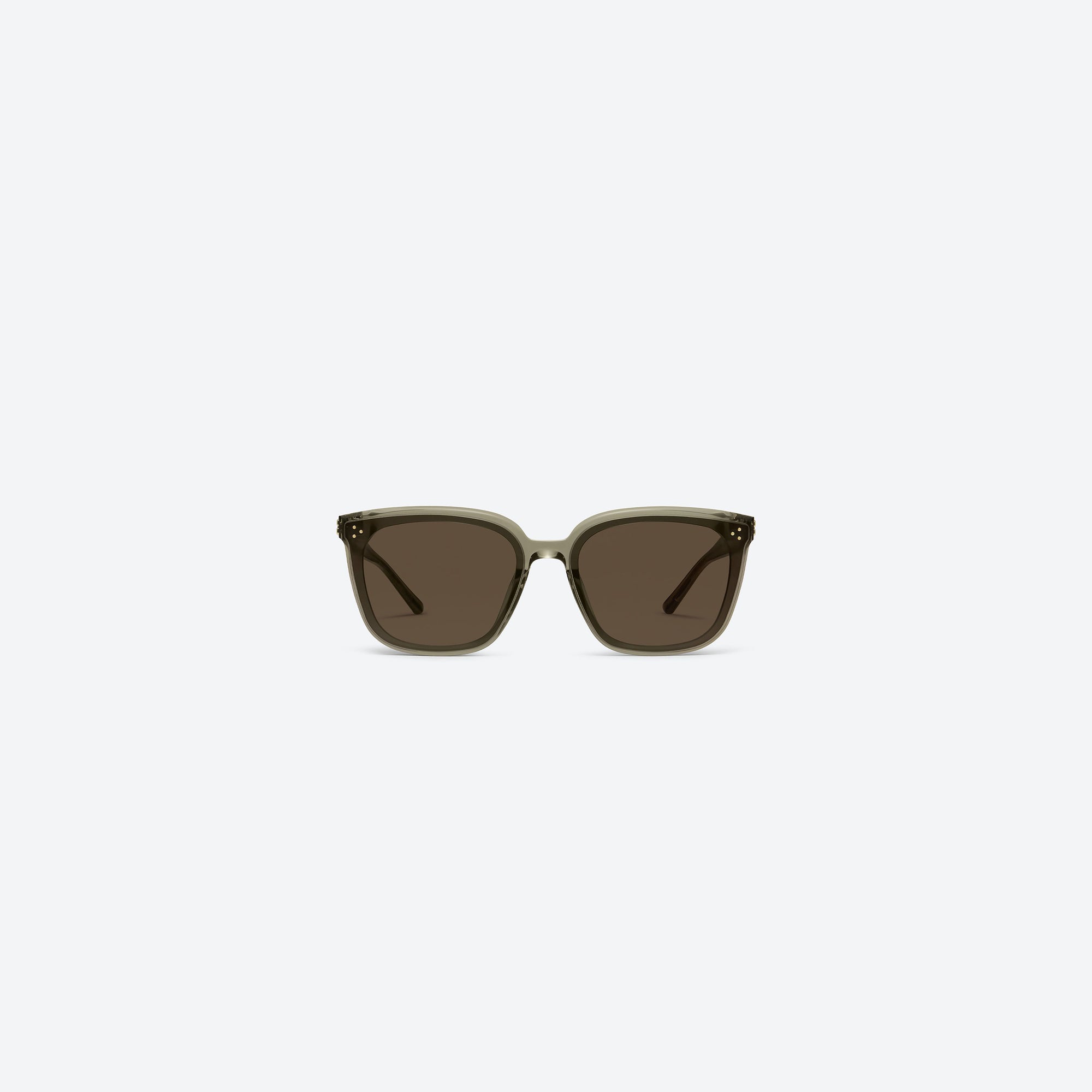 A front view of Gentle Monster My Me KC6 Green Acetate framed Square sunglasses.