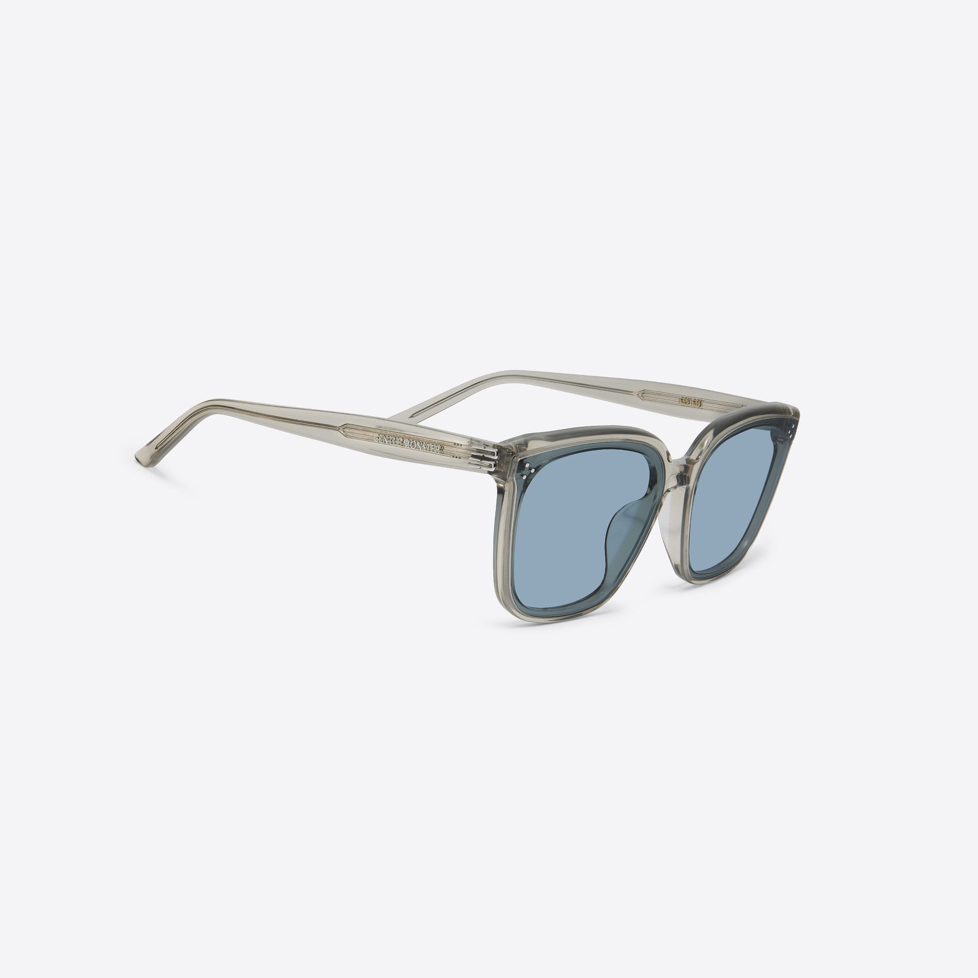 45-degree detailed view of Gentle Monster My Me BRC11 Brown Acetate framed Square sunglasses.