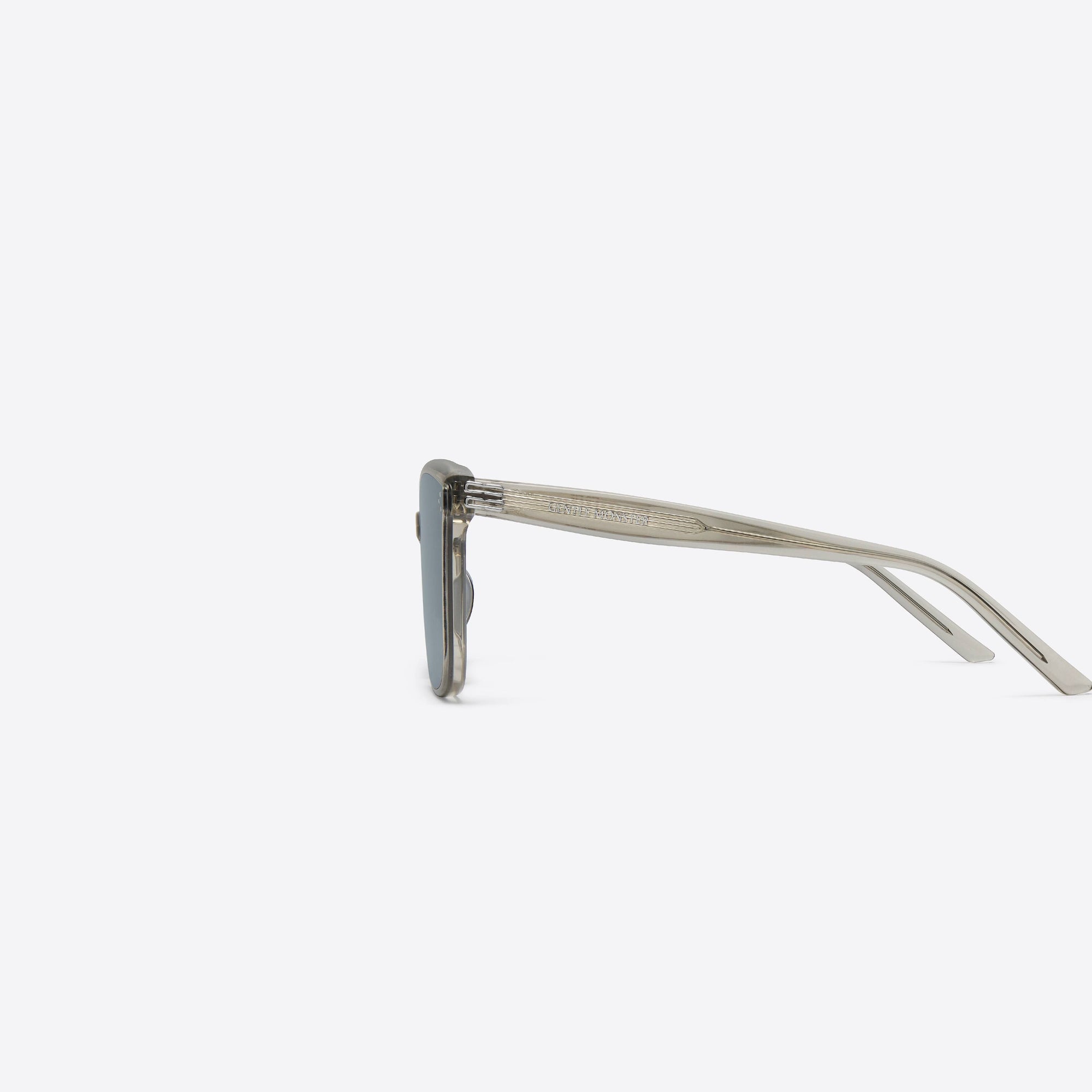 A detailed left view of Gentle Monster My Me BRC11 Brown Acetate framed Square sunglasses.