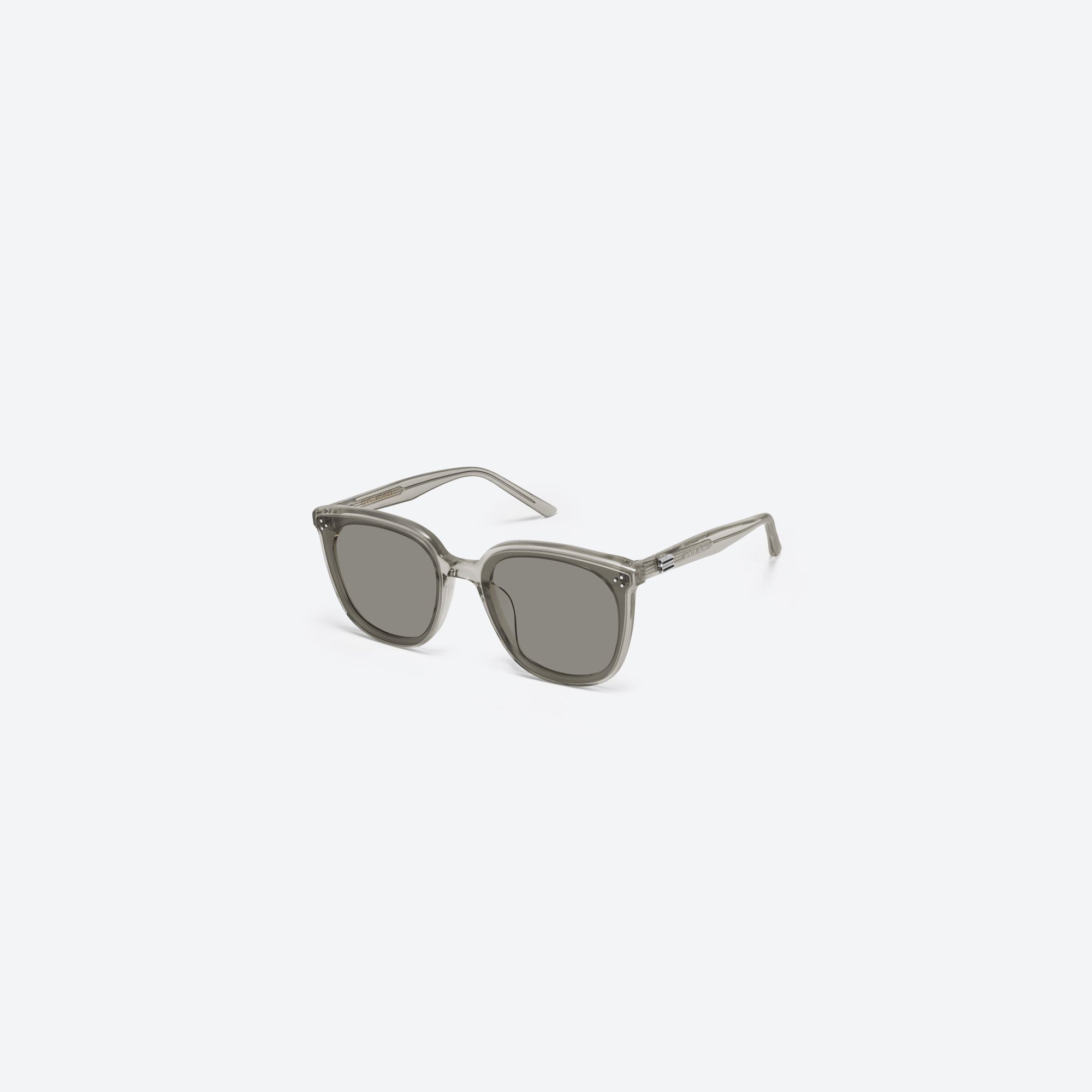 45-degree view of Gentle Monster Lady Lang BRC11 Brown Acetate framed Round sunglasses.