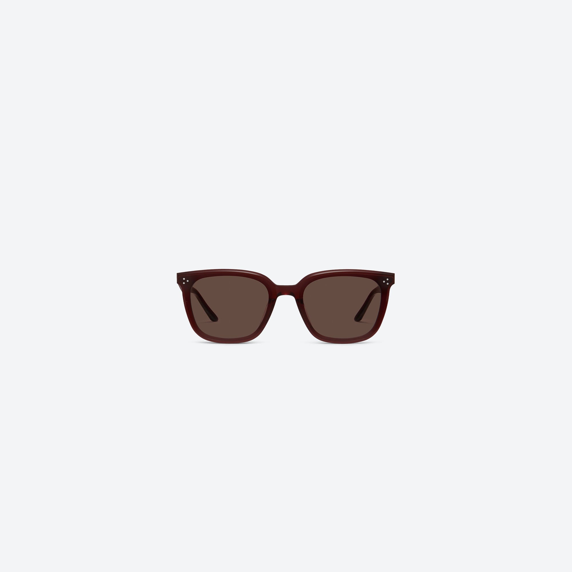 A front view of Gentle Monster By Row RC3 Red Acetate framed Square sunglasses.