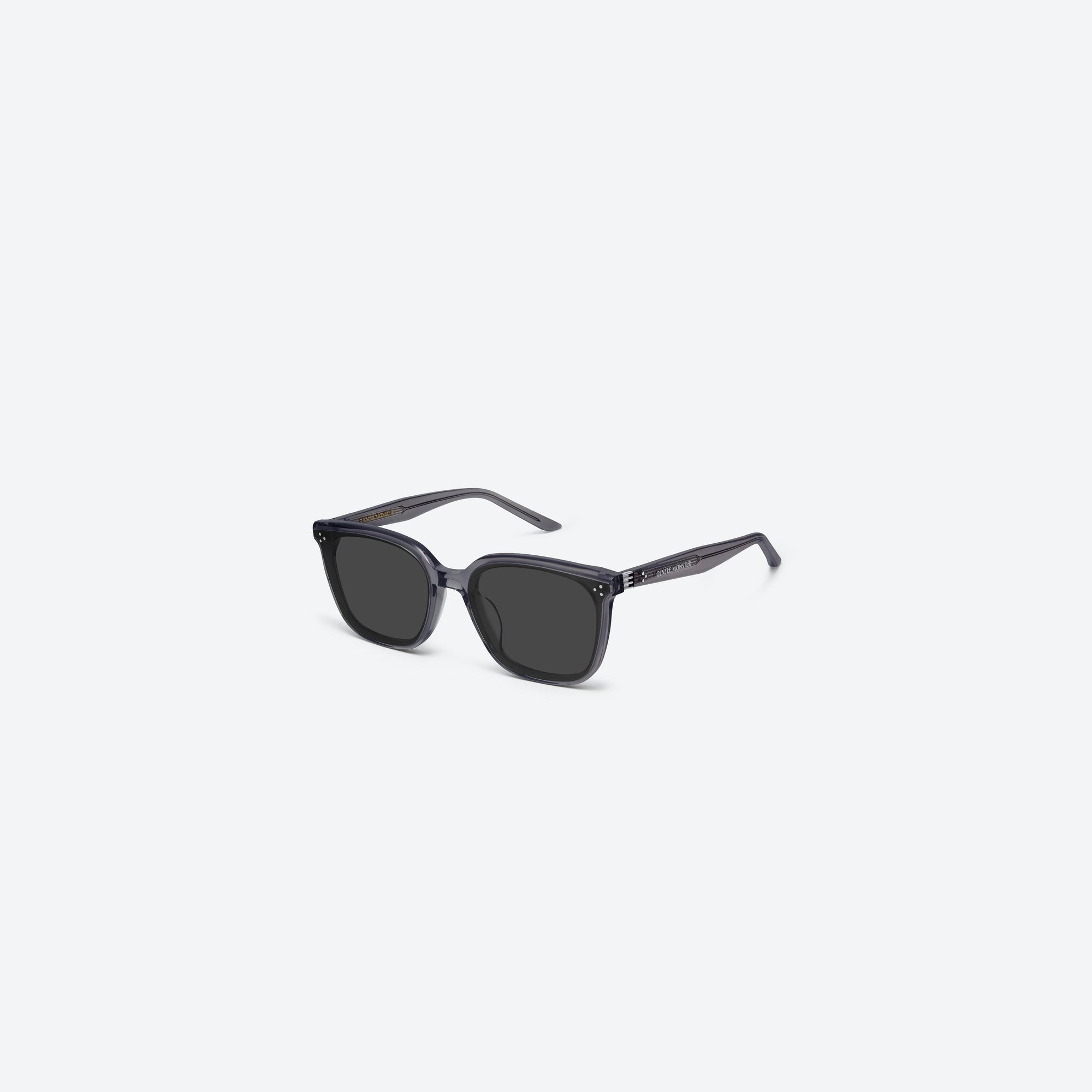 45-degree view of Gentle Monster By Row GC12 Gray Acetate framed Square sunglasses.