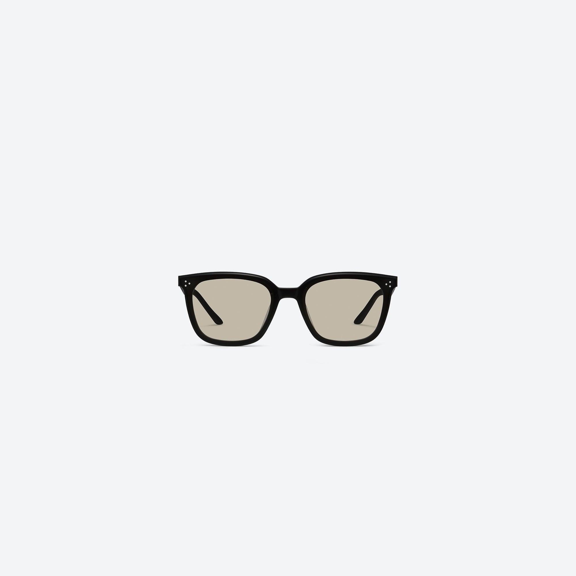 A front view of Gentle Monster By Row 01(BR) Black Acetate framed Square sunglasses.