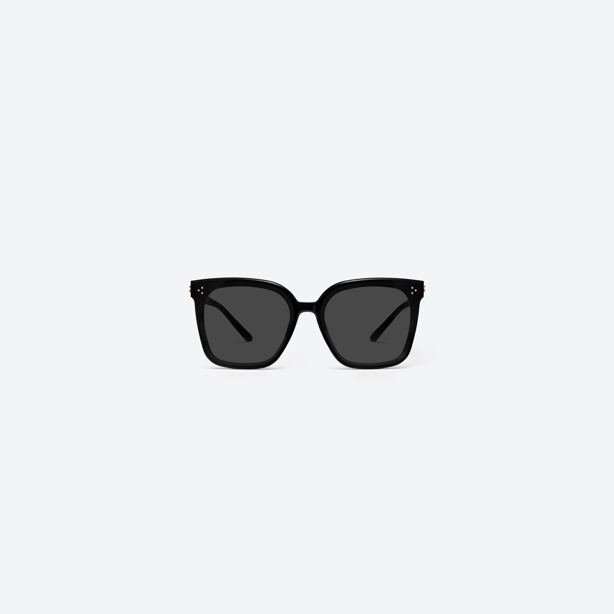 A front view of Gentle Monster New Her 01 Black Acetate framed Square sunglasses.