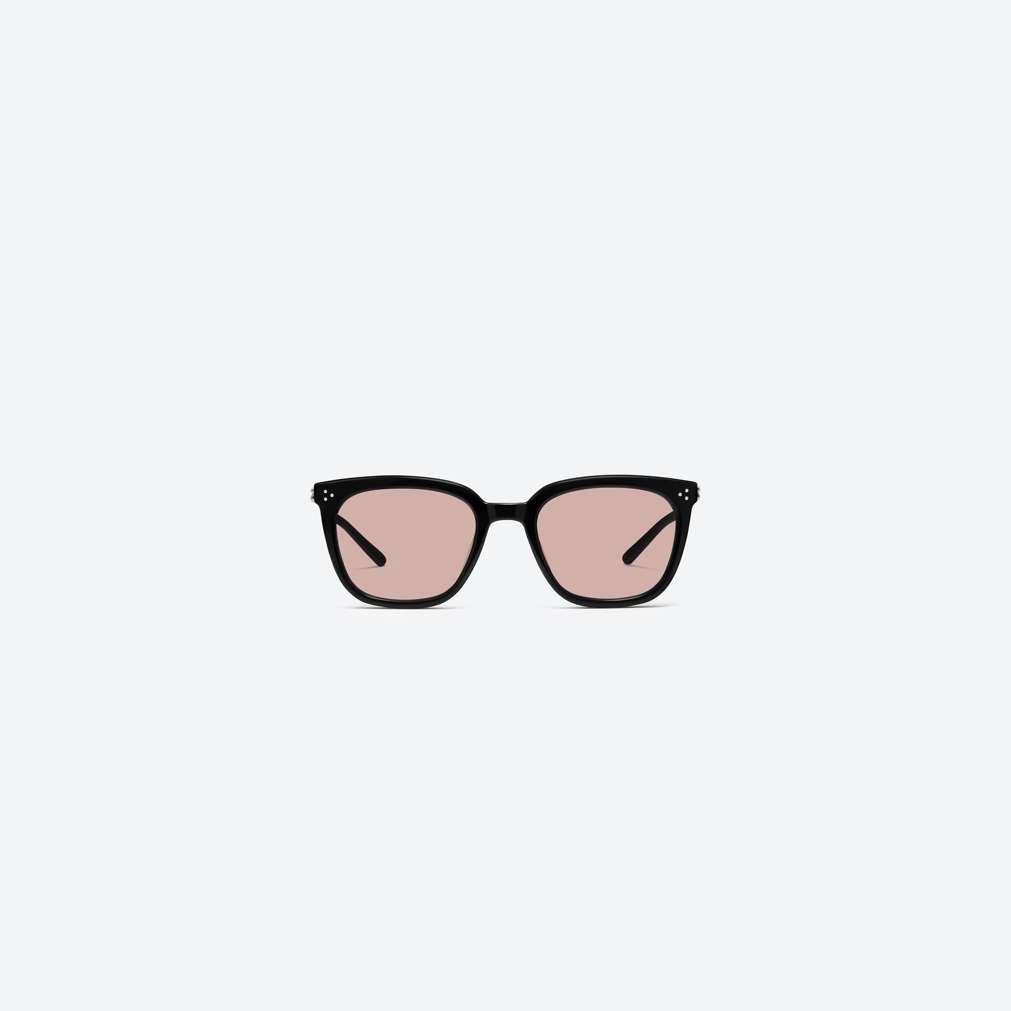 A front view of Gentle Monster Bloomo 01(OR) Black Acetate framed Square sunglasses.